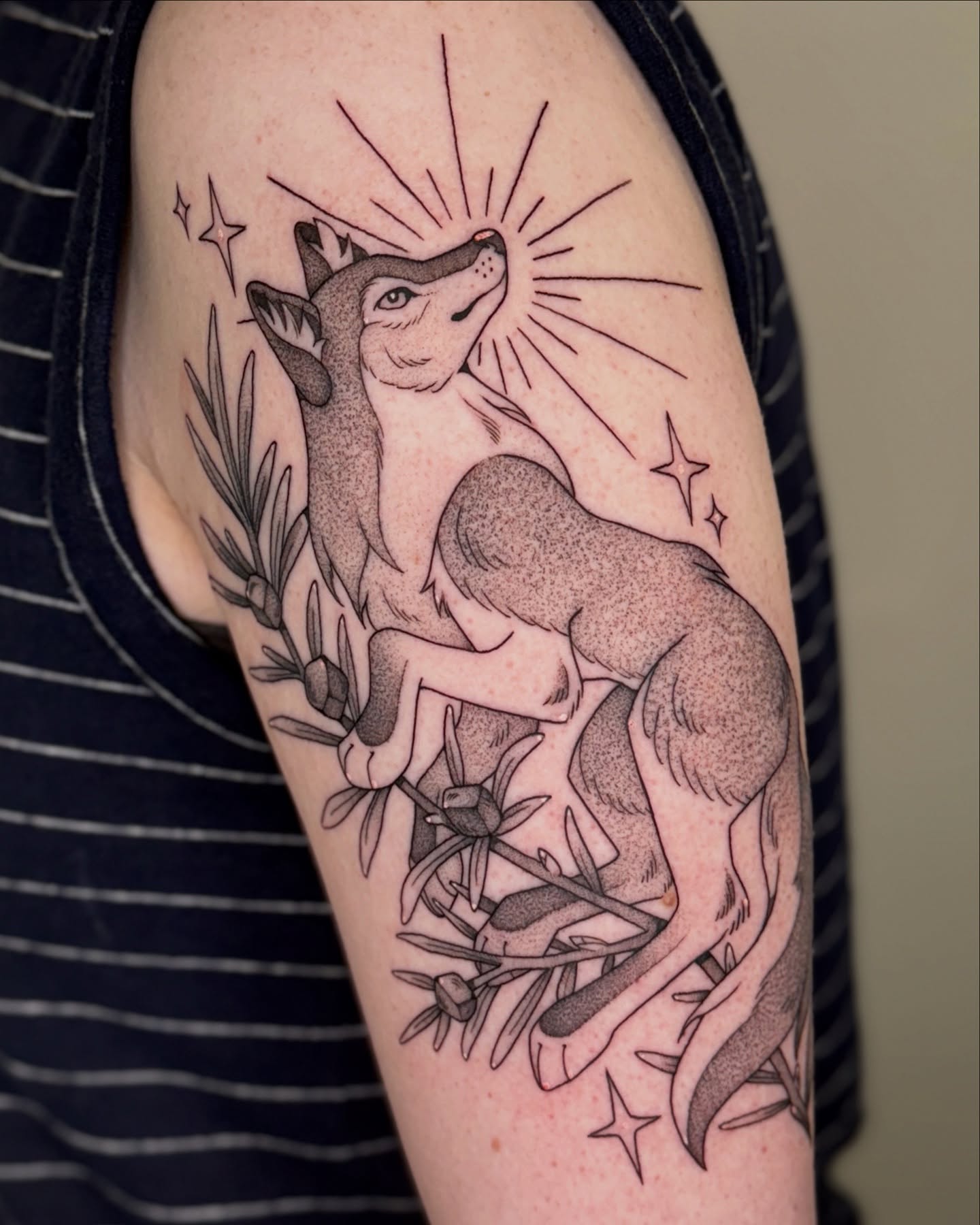 Tattoo by @deerbatstats — black_and_grey