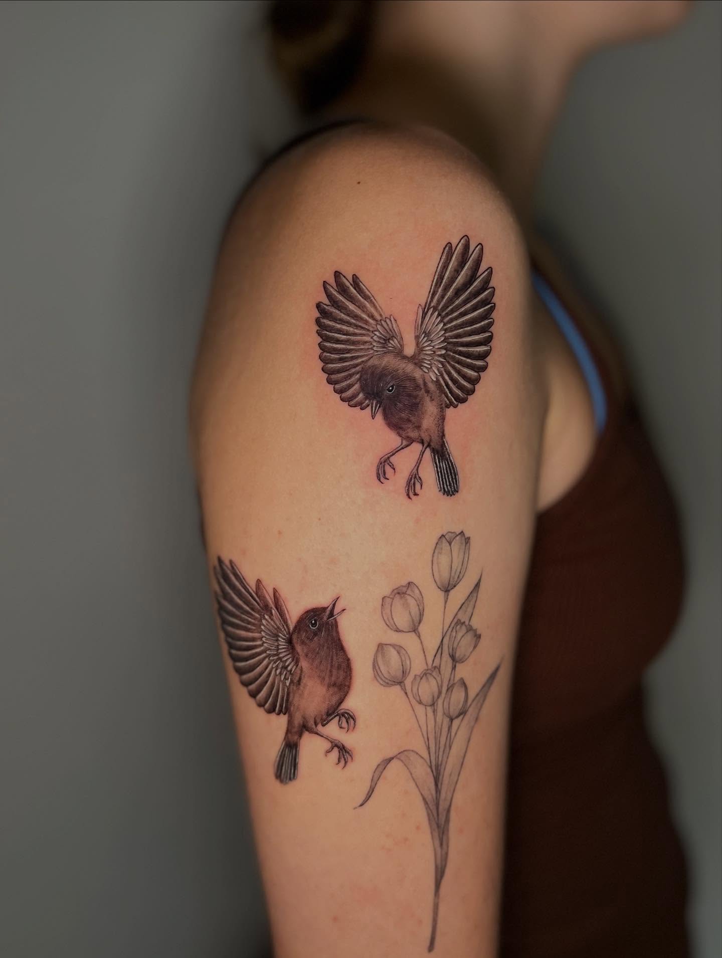 Tattoo by @catgirltattoo — realism, black_and_grey