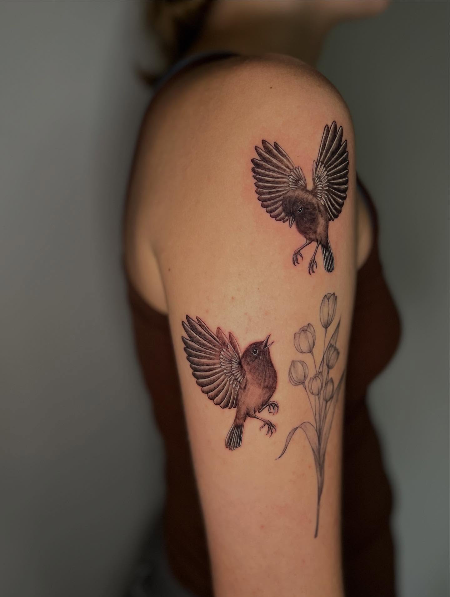 Tattoo by @catgirltattoo — realism, black_and_grey