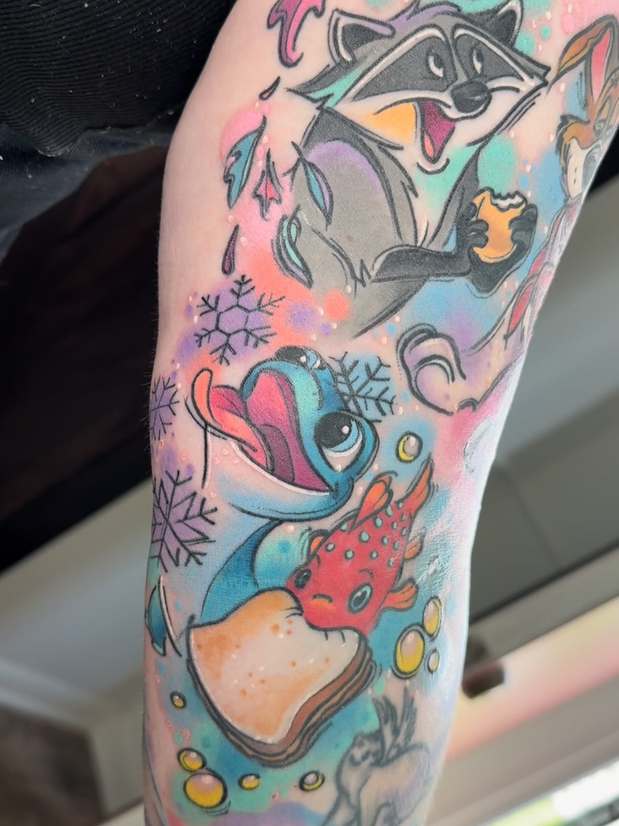 Tattoo by @glitterally.sarah — dotwork, anime
