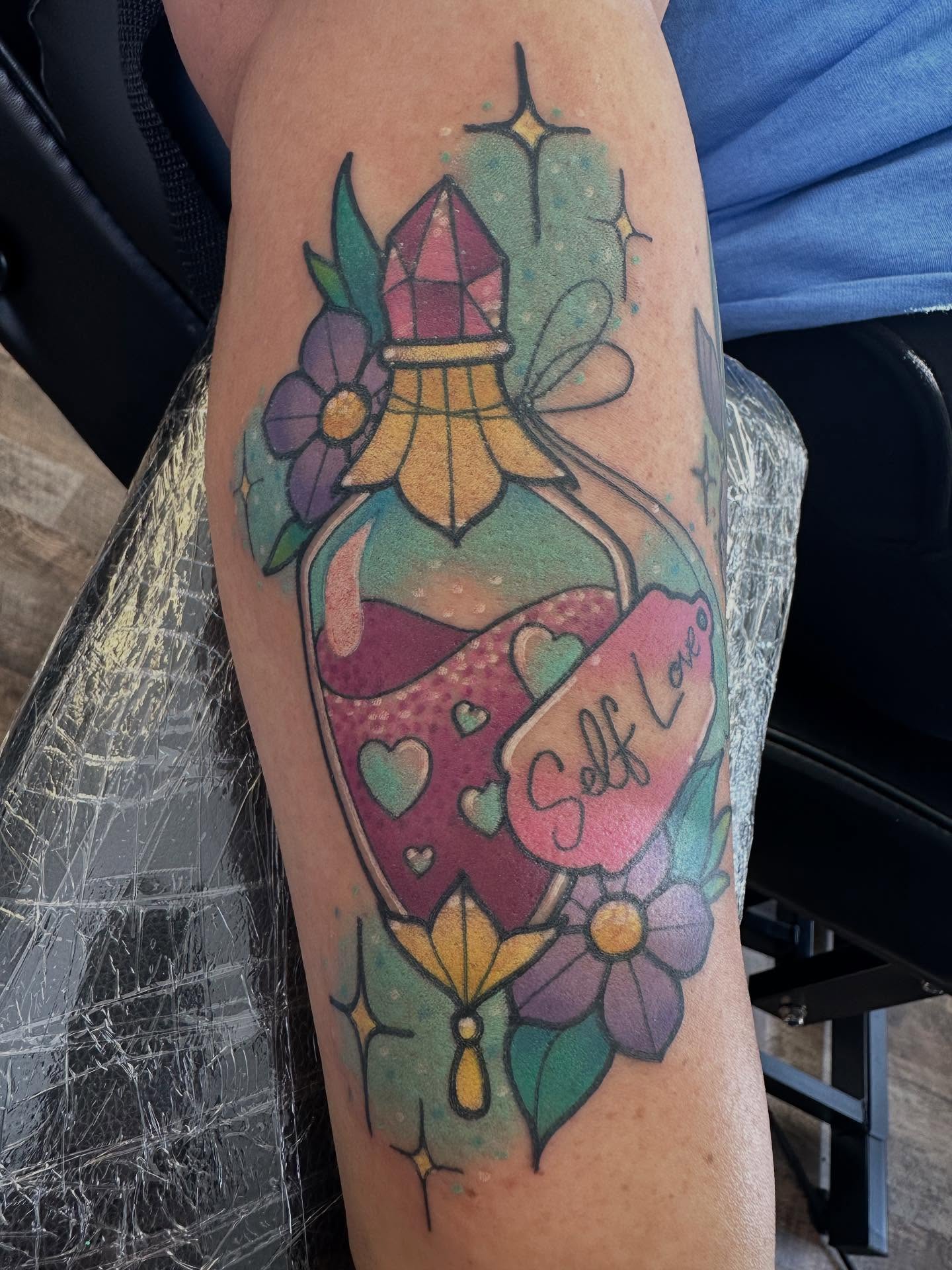 Tattoo by @glitterally.sarah — watercolor, new_school