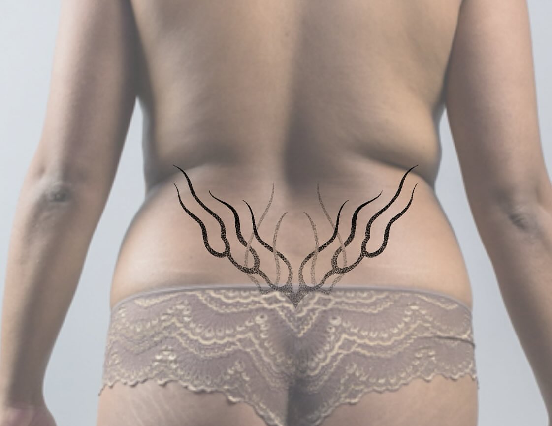 Spine black and grey tattoo on the back by J Valentin