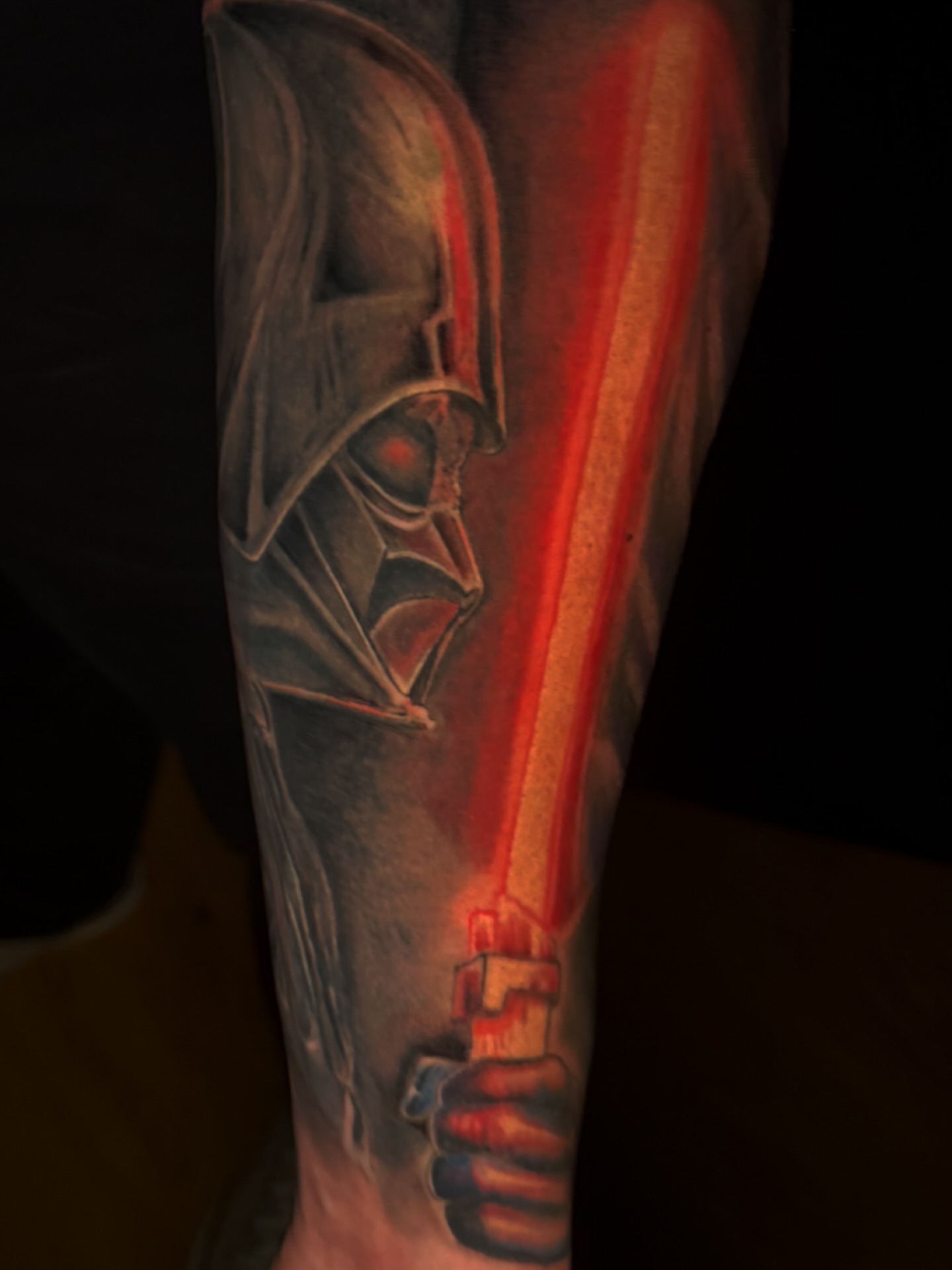 Darth vader realism tattoo on the forearm by ใใใ๐บ๐ฒ