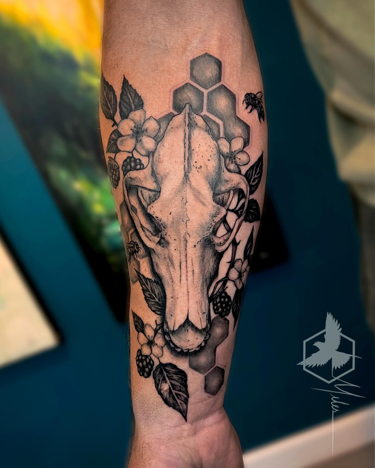 Tattoo by @milesbrowne — black_and_grey, geometric