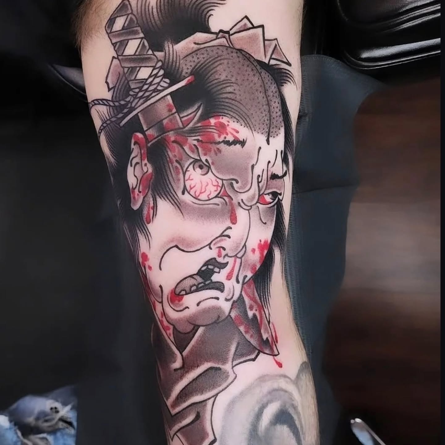 Geisha warrior japanese irezumi tattoo on the forearm by Dani Ryan