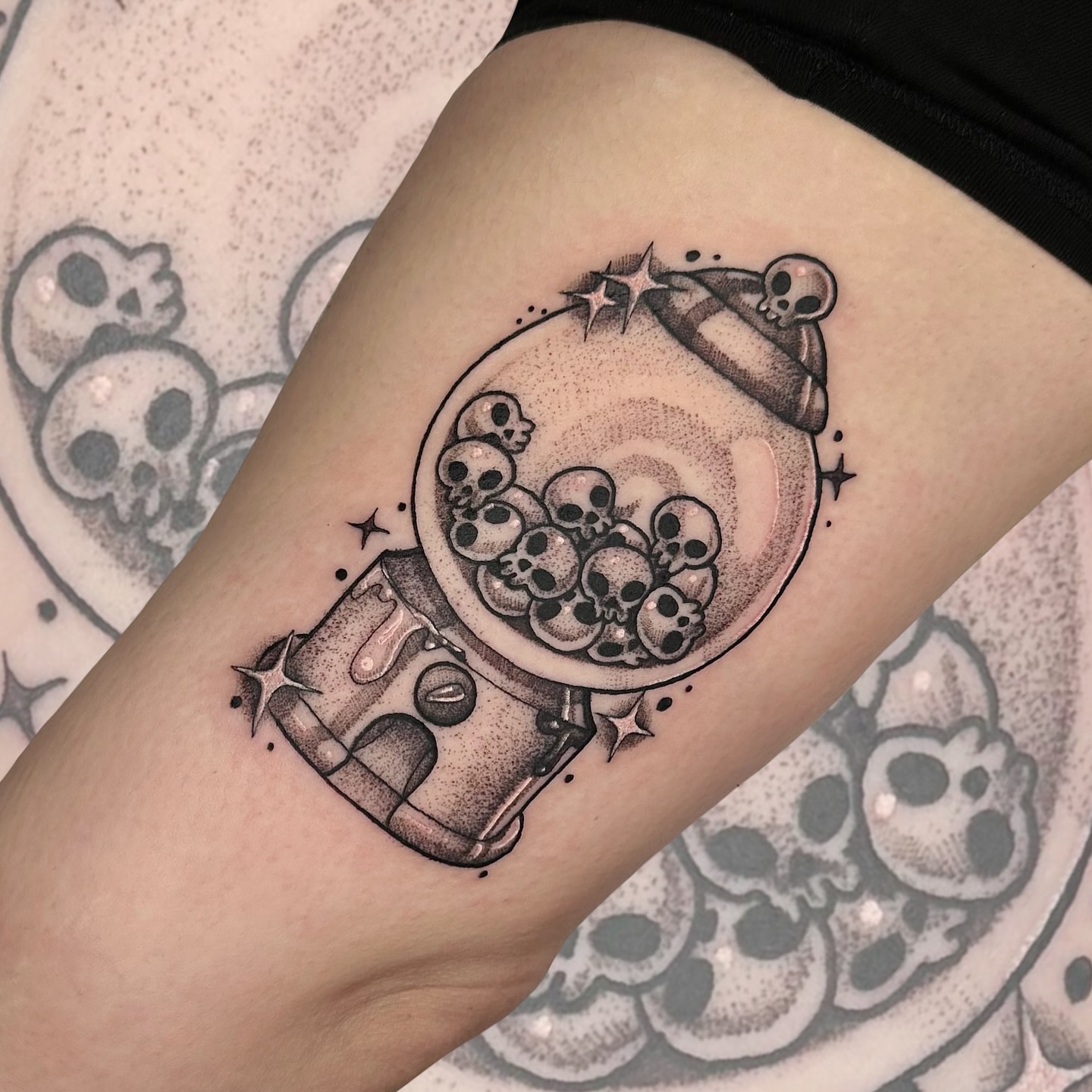 Tattoo by @phantom.tats — dotwork, black_and_grey