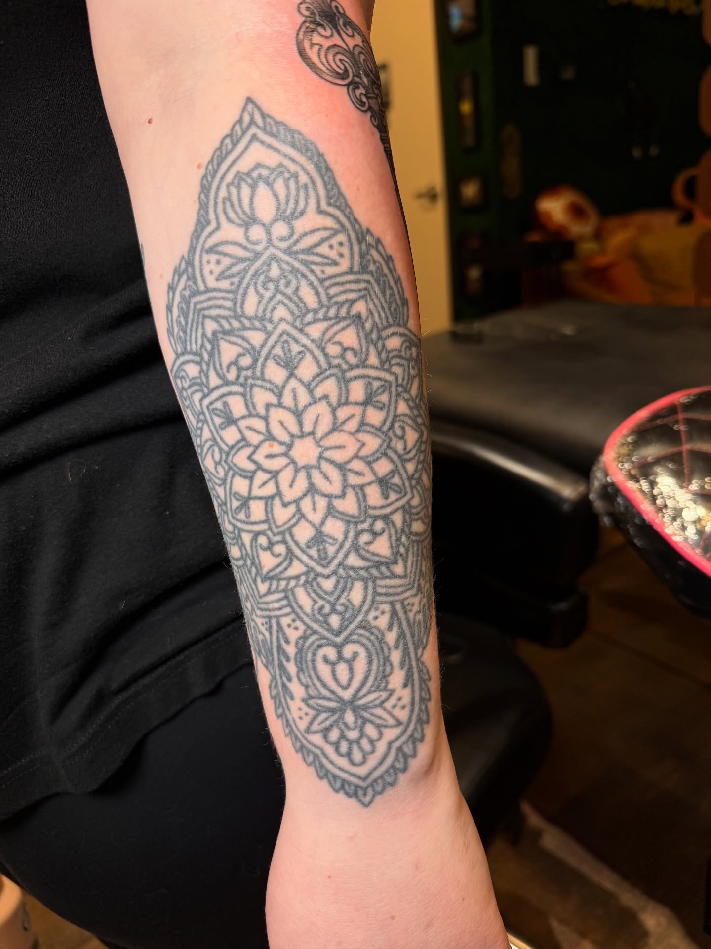 Mandala ornamental tattoo on the forearm by ๐ฎ๐๐๐๐๐๐