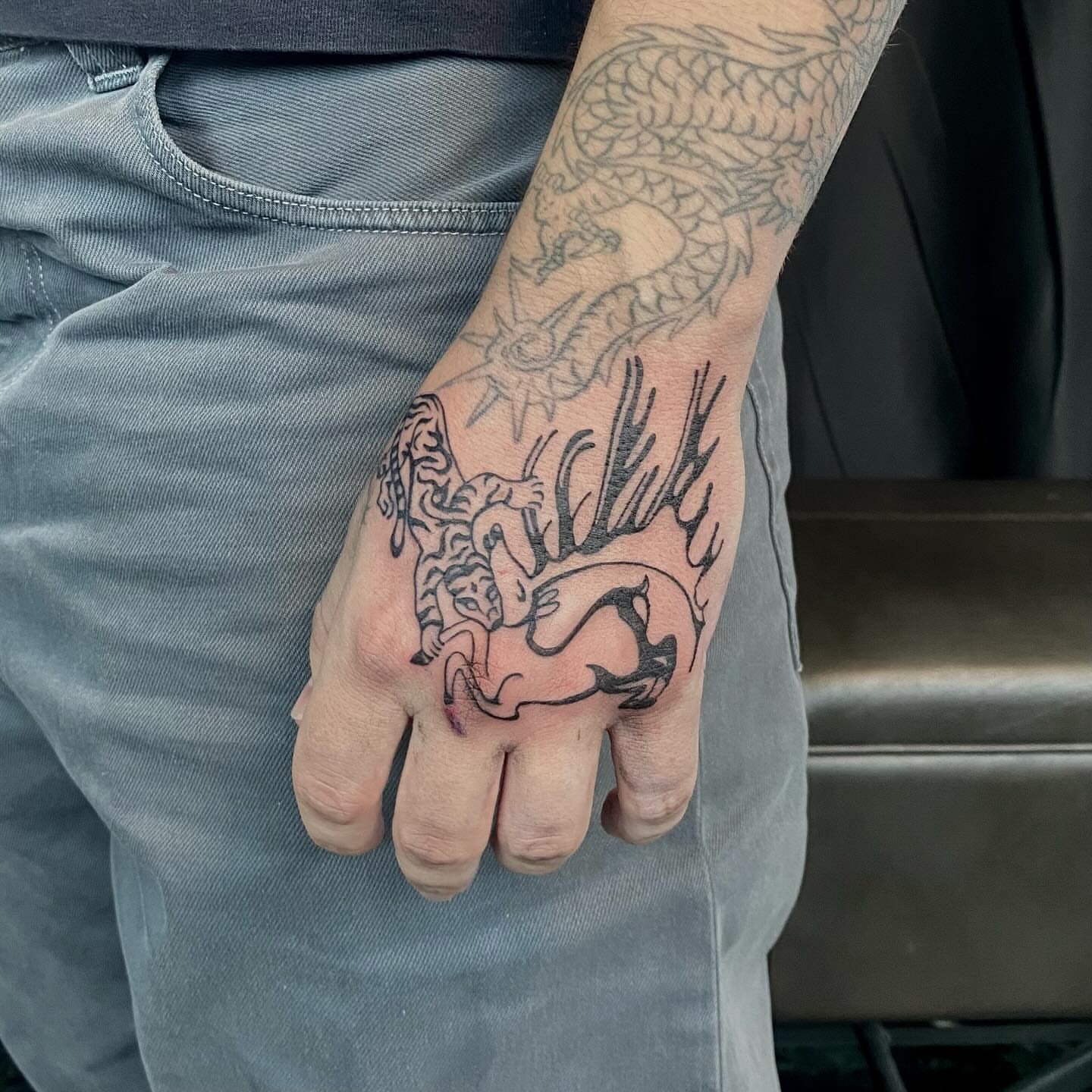 Tattoo by @emmaleighrosetattoos — black_and_grey