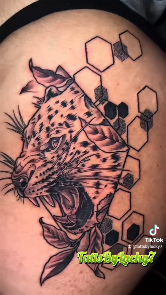 Tattoo by @tattsbylucky7 — realism, geometric