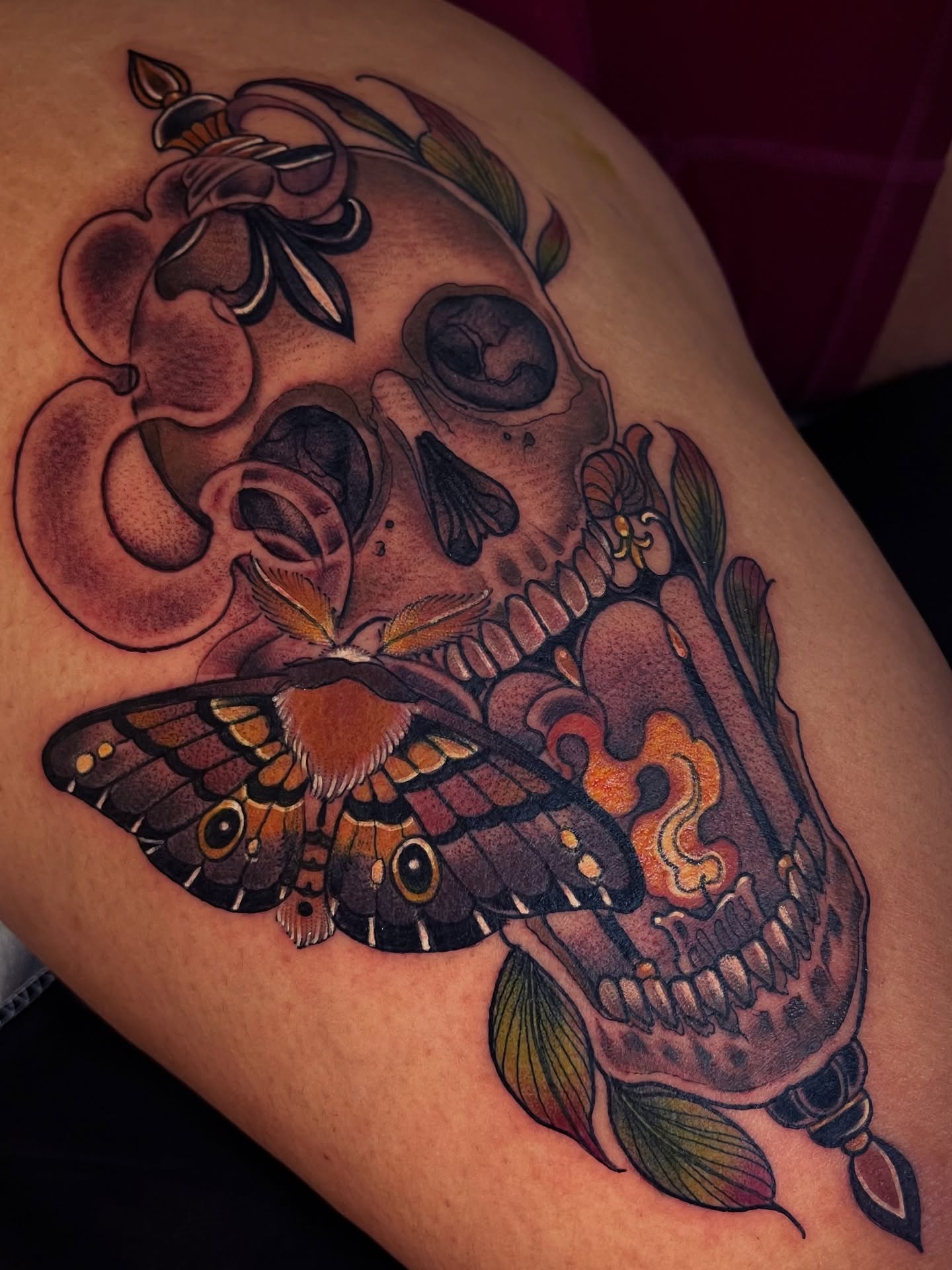 Tattoo by @charlotte.e.tattoos — american_traditional, dotwork