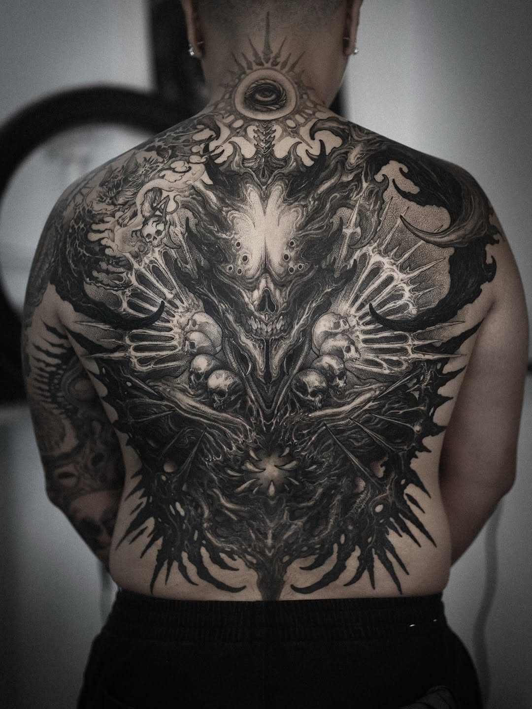 Tattoo by @rokyeom_ β dark_realism, blackwork