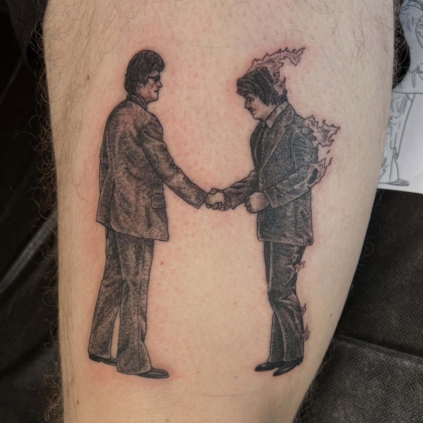 Tattoo by @inkslingingtattoo โ realism, black_and_grey