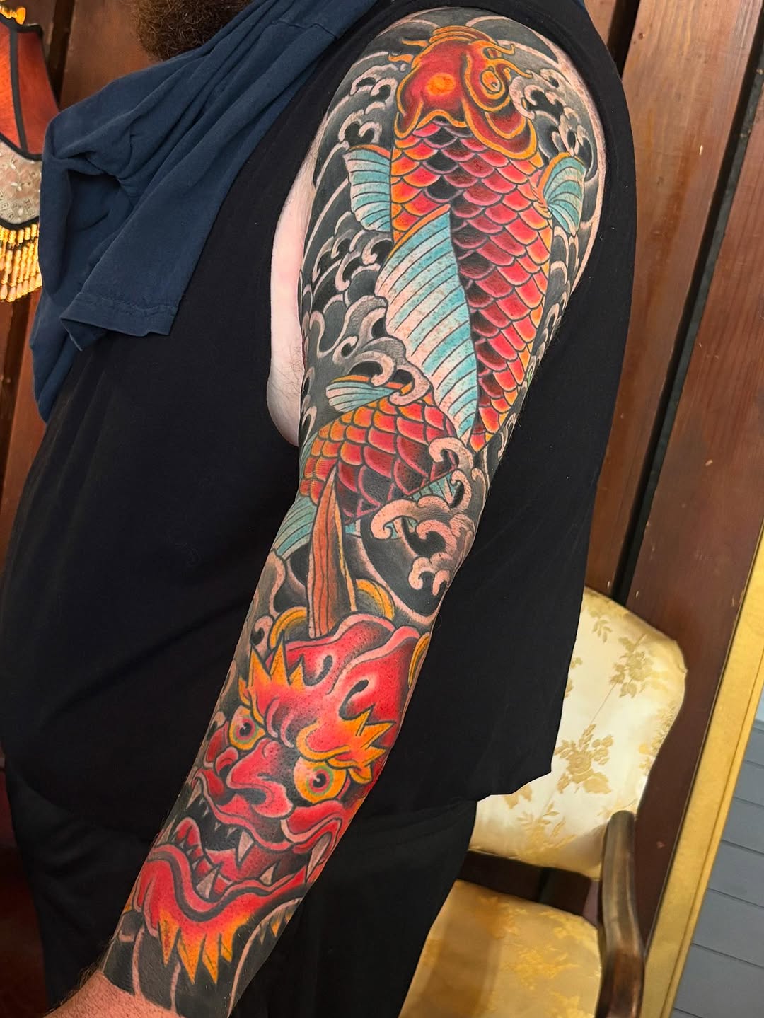 Tattoo by @stevencampbelltattoo — japanese_irezumi, blackwork