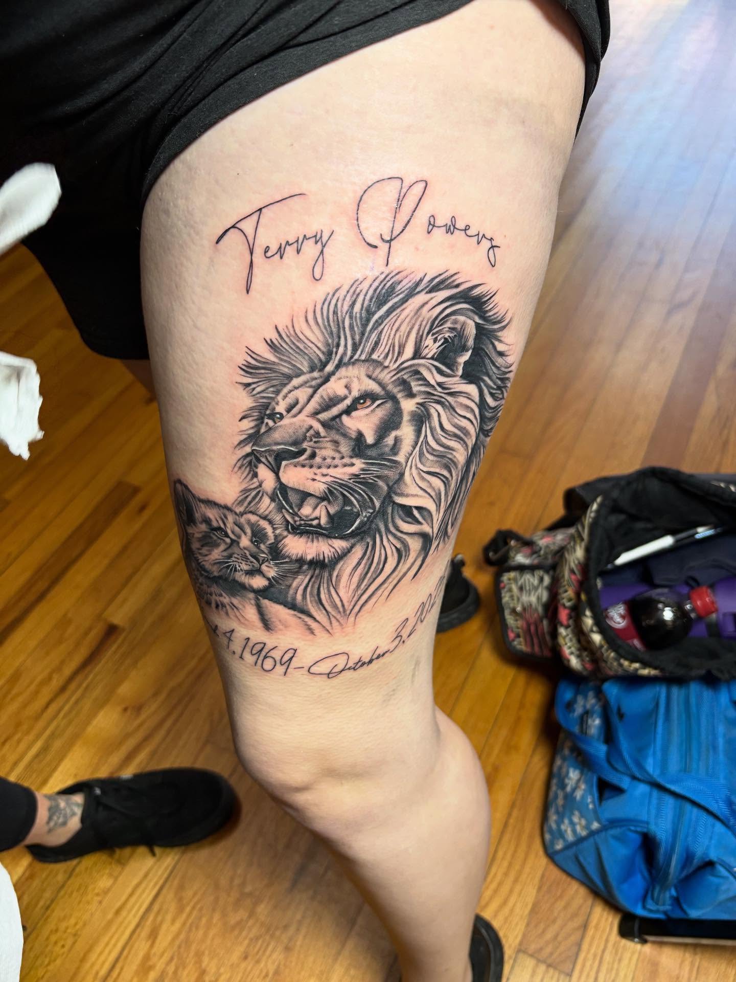 Tattoo by @chels_king24 — realism, black_and_grey