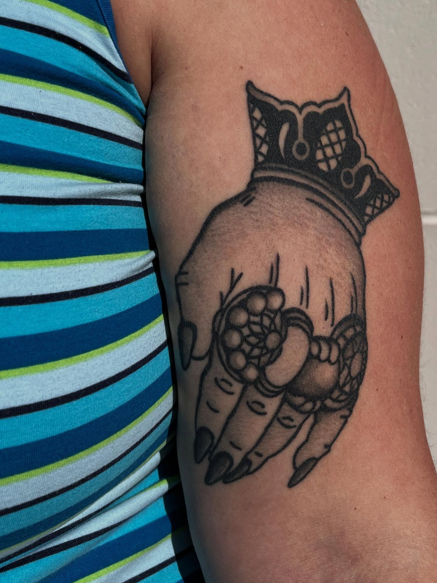 Tattoo by @sweetpeachtattoos — black_and_grey