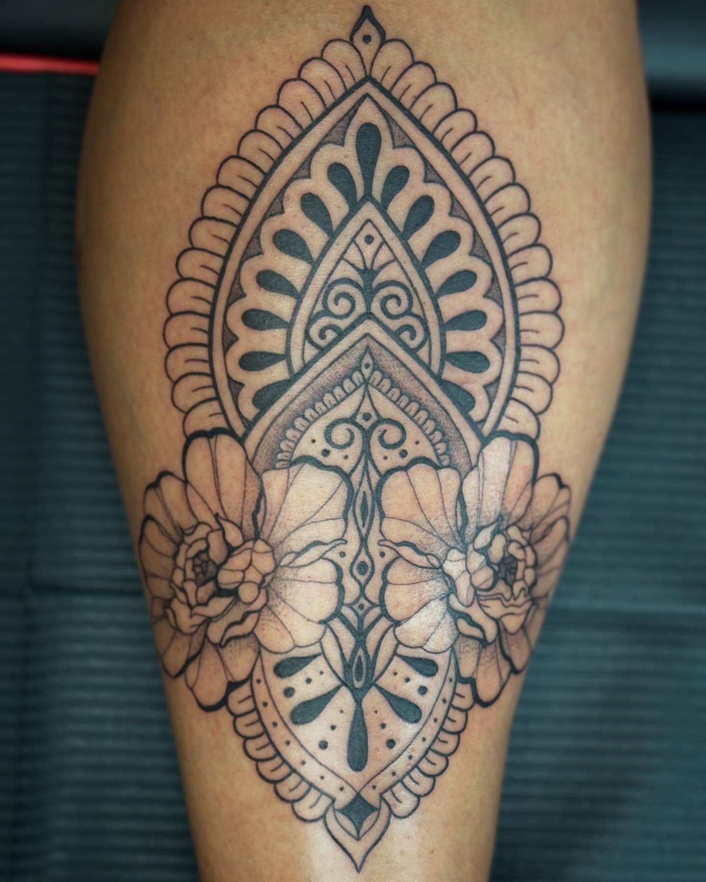 Tattoo by @tattoosbyrye — black_and_grey, ornamental
