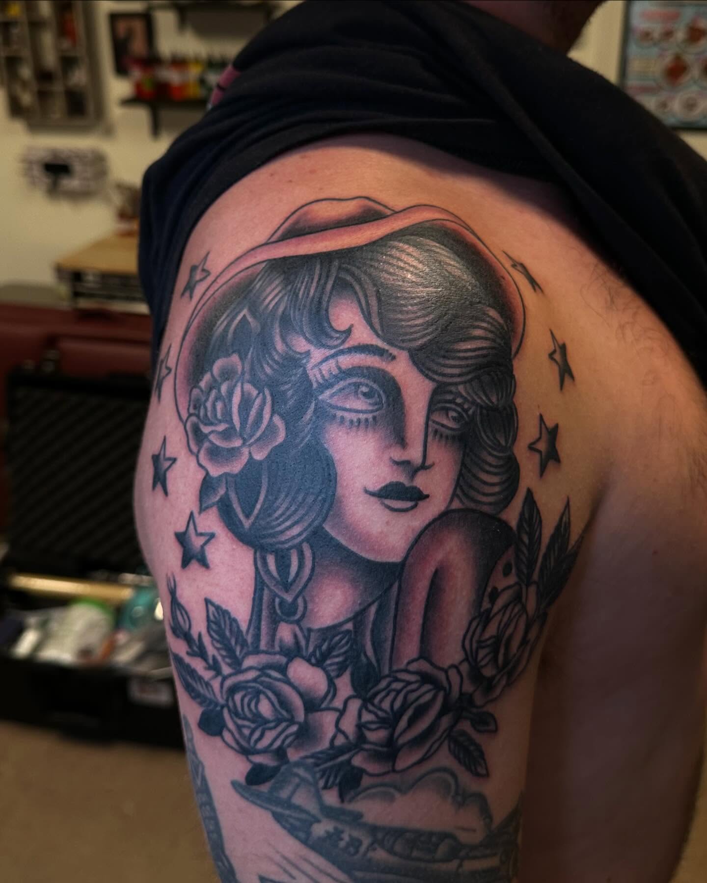 Tattoo by @purplesticky — american_traditional, black_and_grey