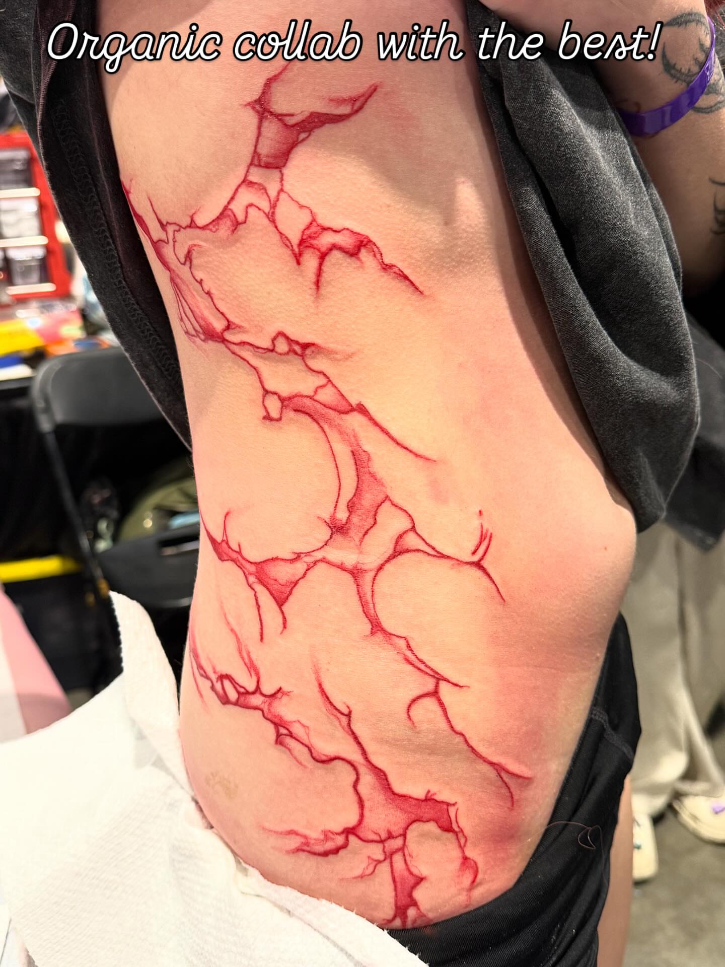 Veins realism tattoo on the thigh by Sai Machain