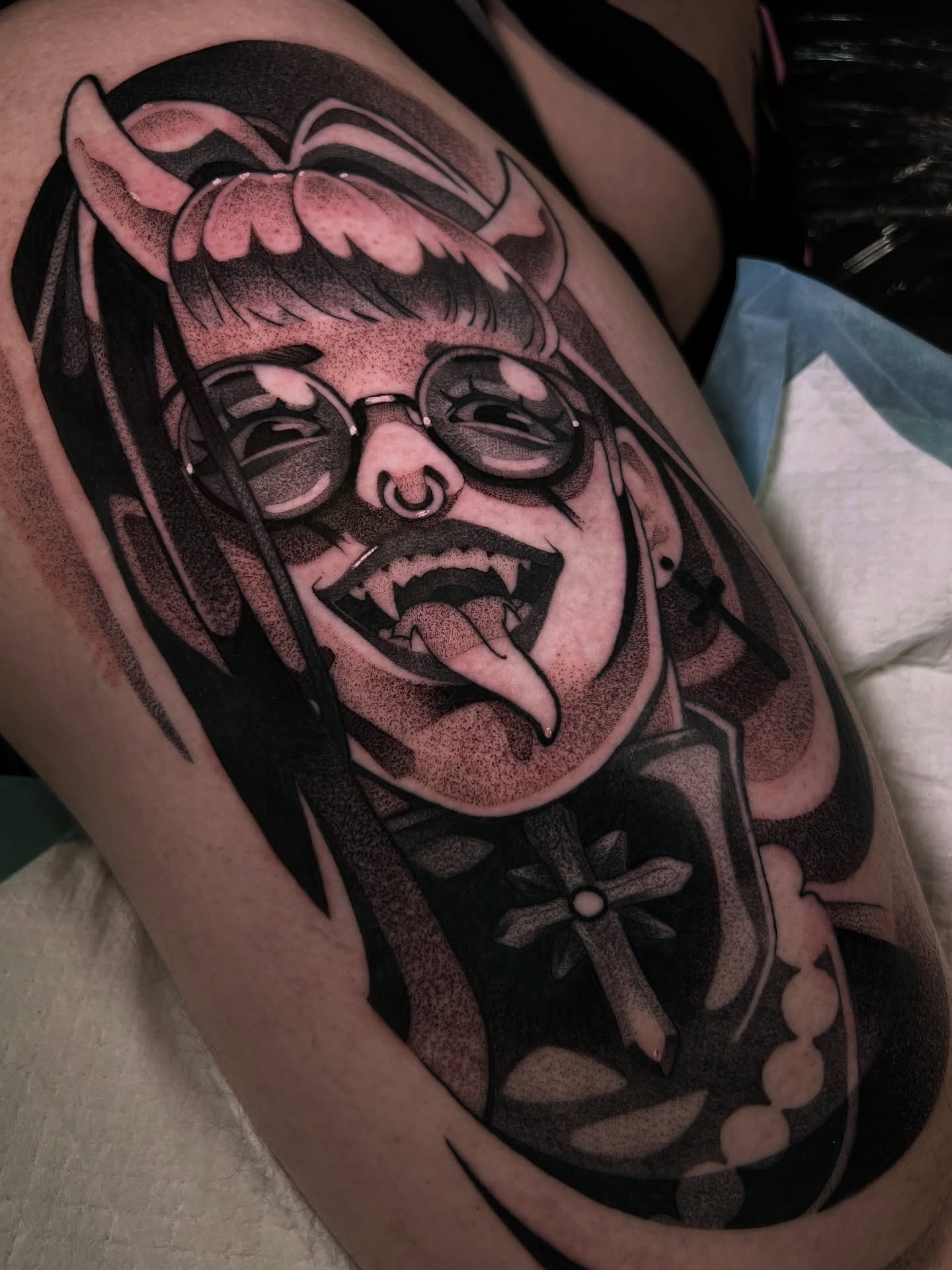 Tattoo by @jett_sonn β dotwork, realism