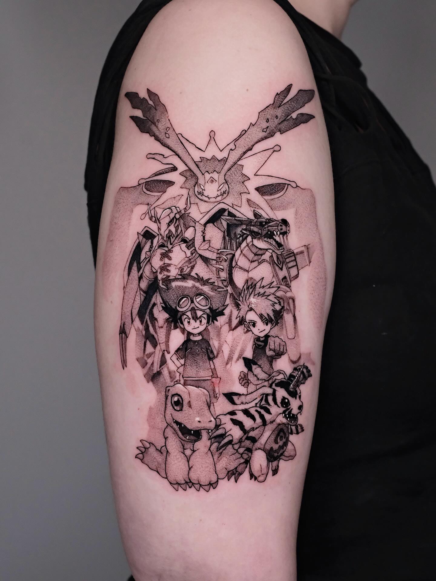 Anime characters anime tattoo on the forearm by Anime, Amsterdam, Noord-Holland