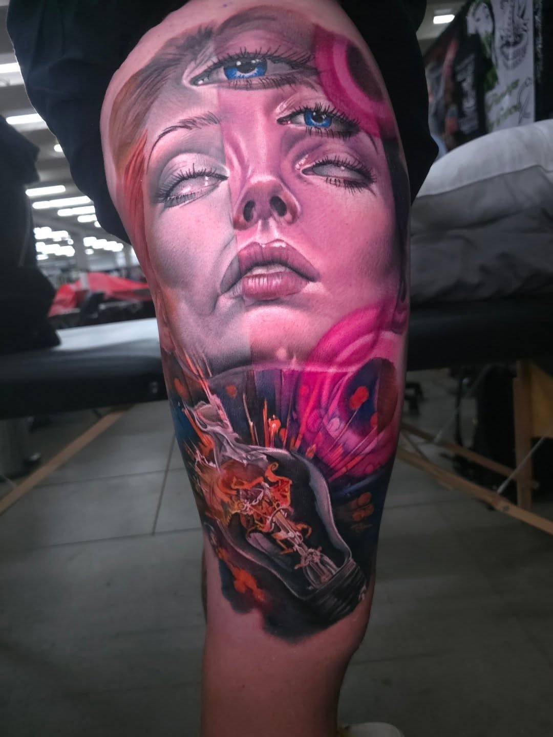 Woman's face realism tattoo on the forearm by Joseph J Tattooart Denver, Lakewood, Colorado