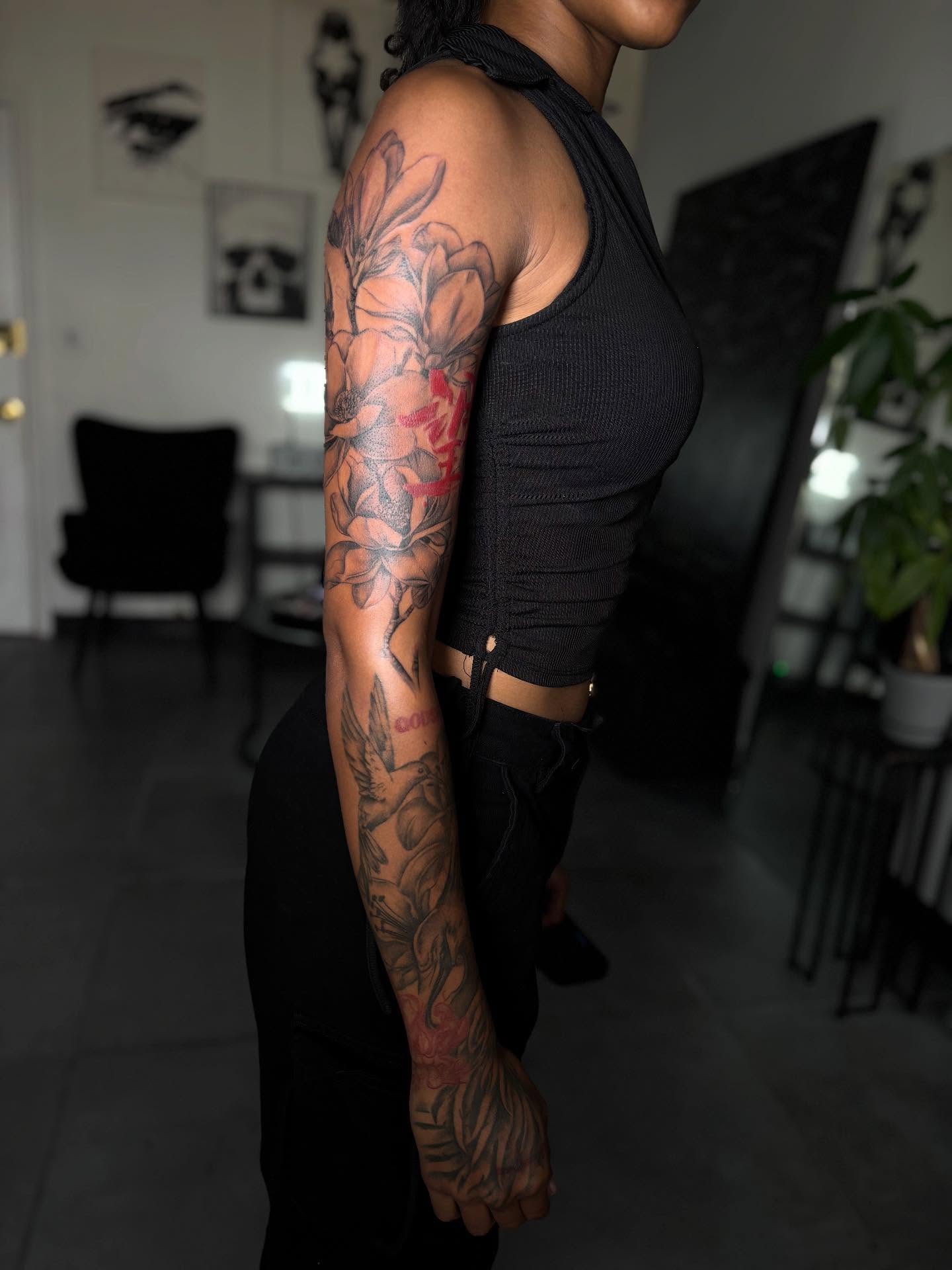 Tattoo by @shyluhv — black_and_grey