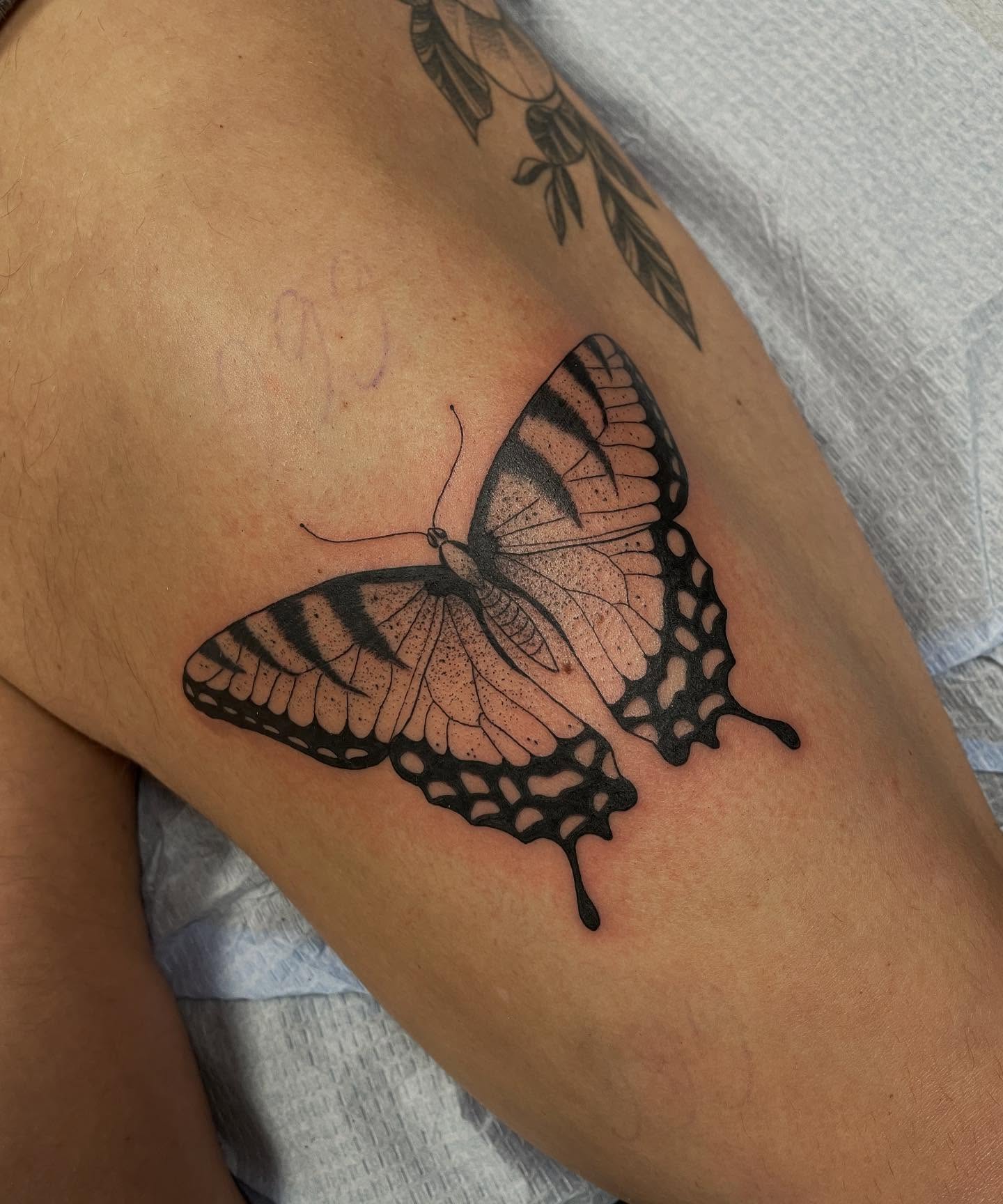 Butterfly realism tattoo on the forearm by Andres Patino 🇪🇨🇺🇸