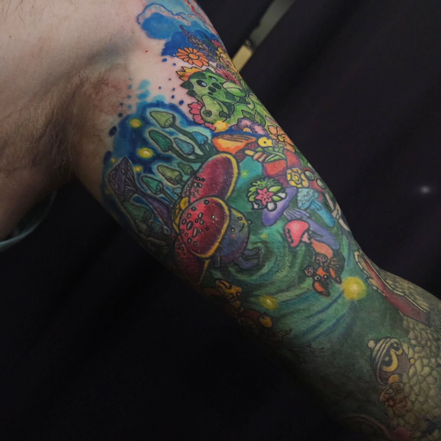 Fantasy landscape dotwork tattoo on the forearm by Angie Griffith 🥰, Glendale, Arizona