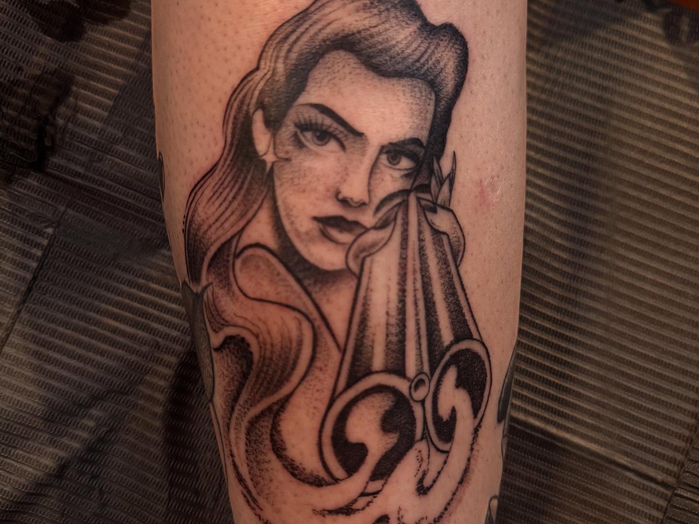 Tattoo by @plata3rl — dotwork, black_and_grey