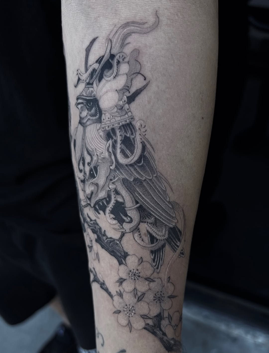 Tattoo by @amorfirme — japanese_irezumi, black_and_grey
