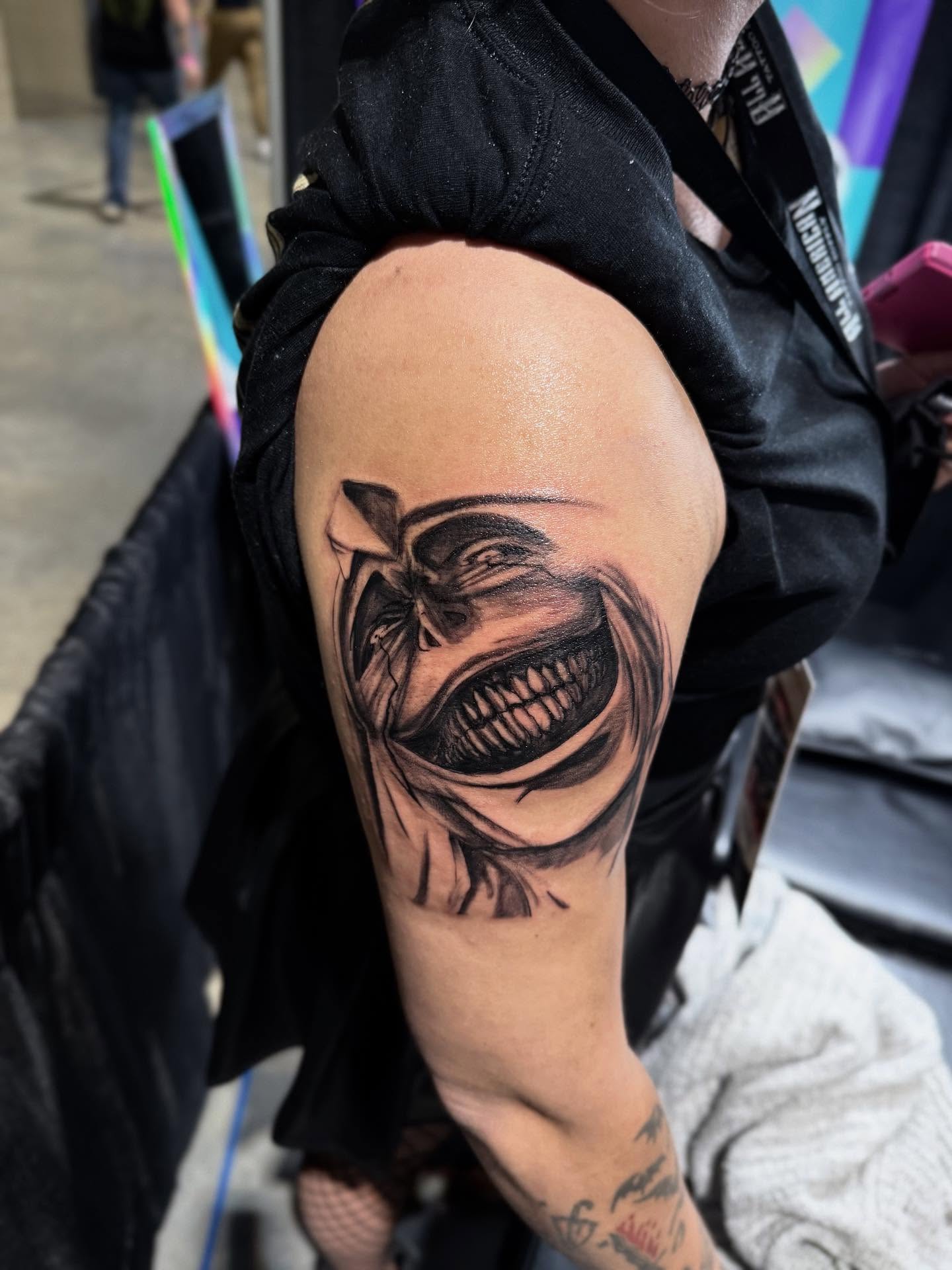Tattoo by @pandamonium_tattoos — black_and_grey, realism