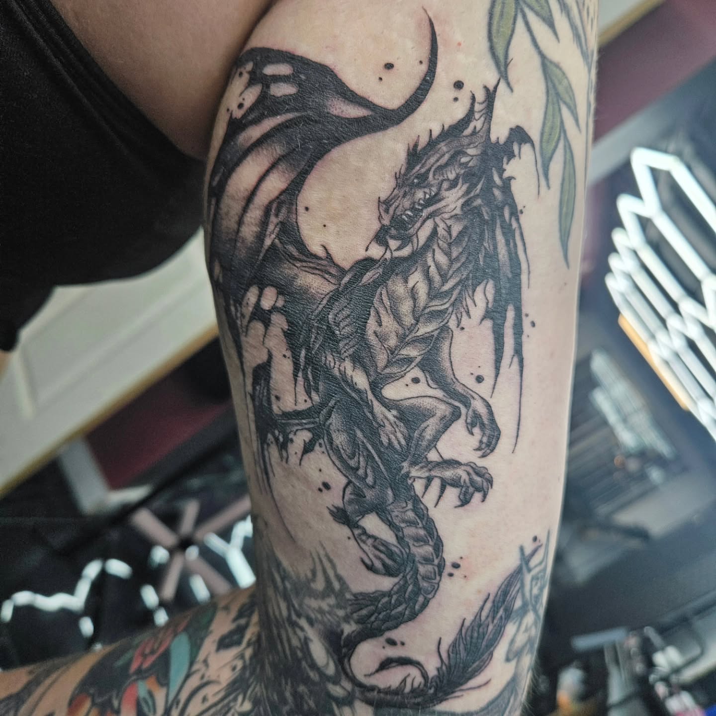 Dragon realism tattoo on the forearm by Ari🖤