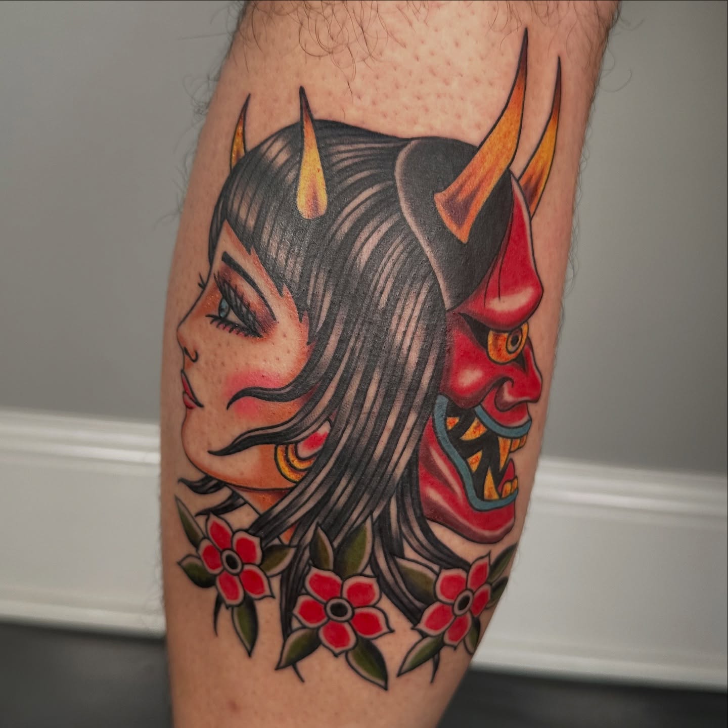 Tattoo by @cheeto_g_art_ — american_traditional, japanese_irezumi