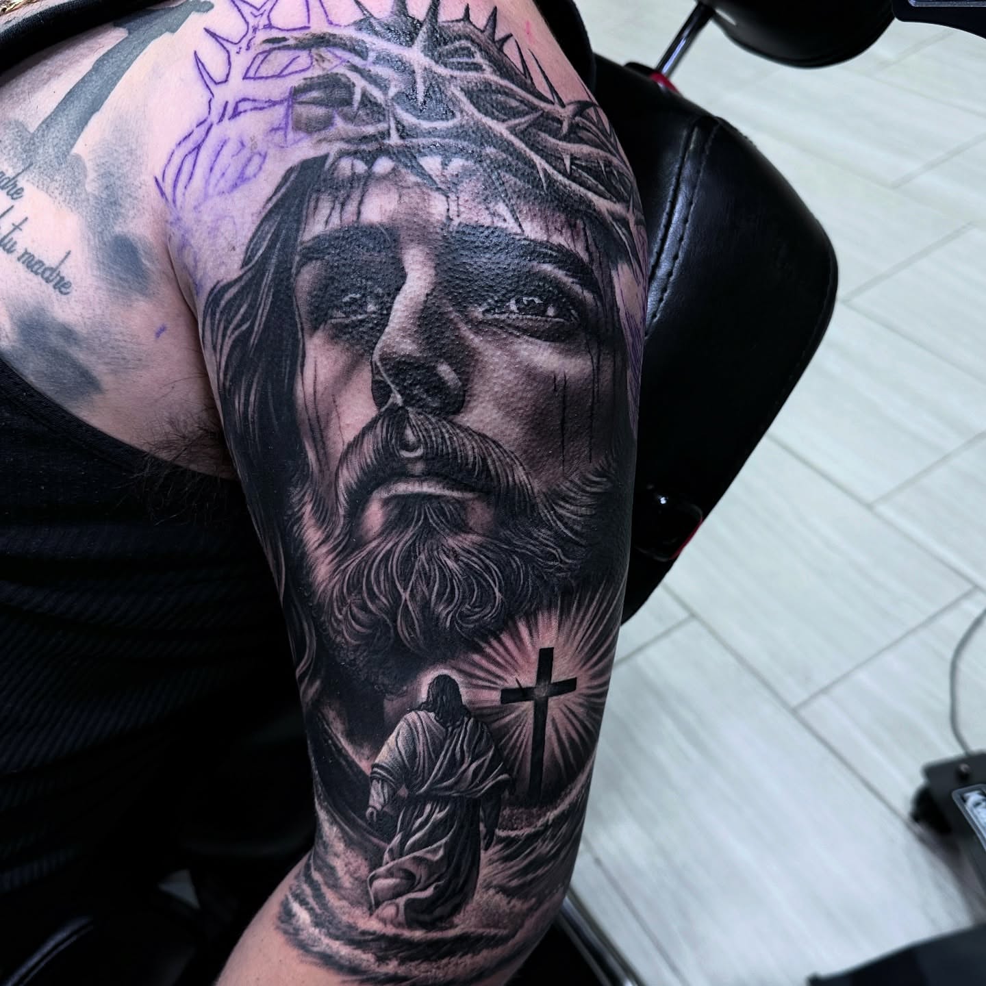 Tattoo by @mannytattooartist โ realism, black_and_grey