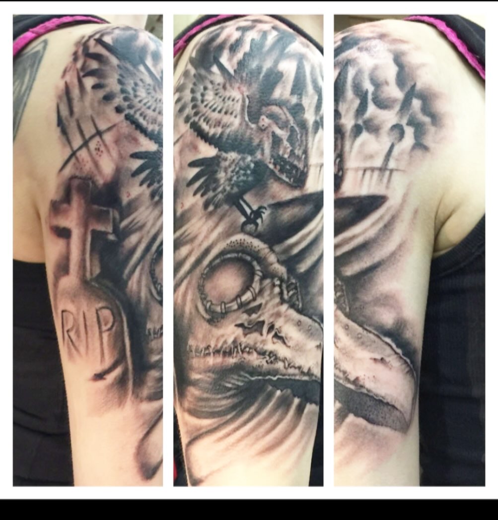Tattoo by @tattoosbystelios — black_and_grey, realism
