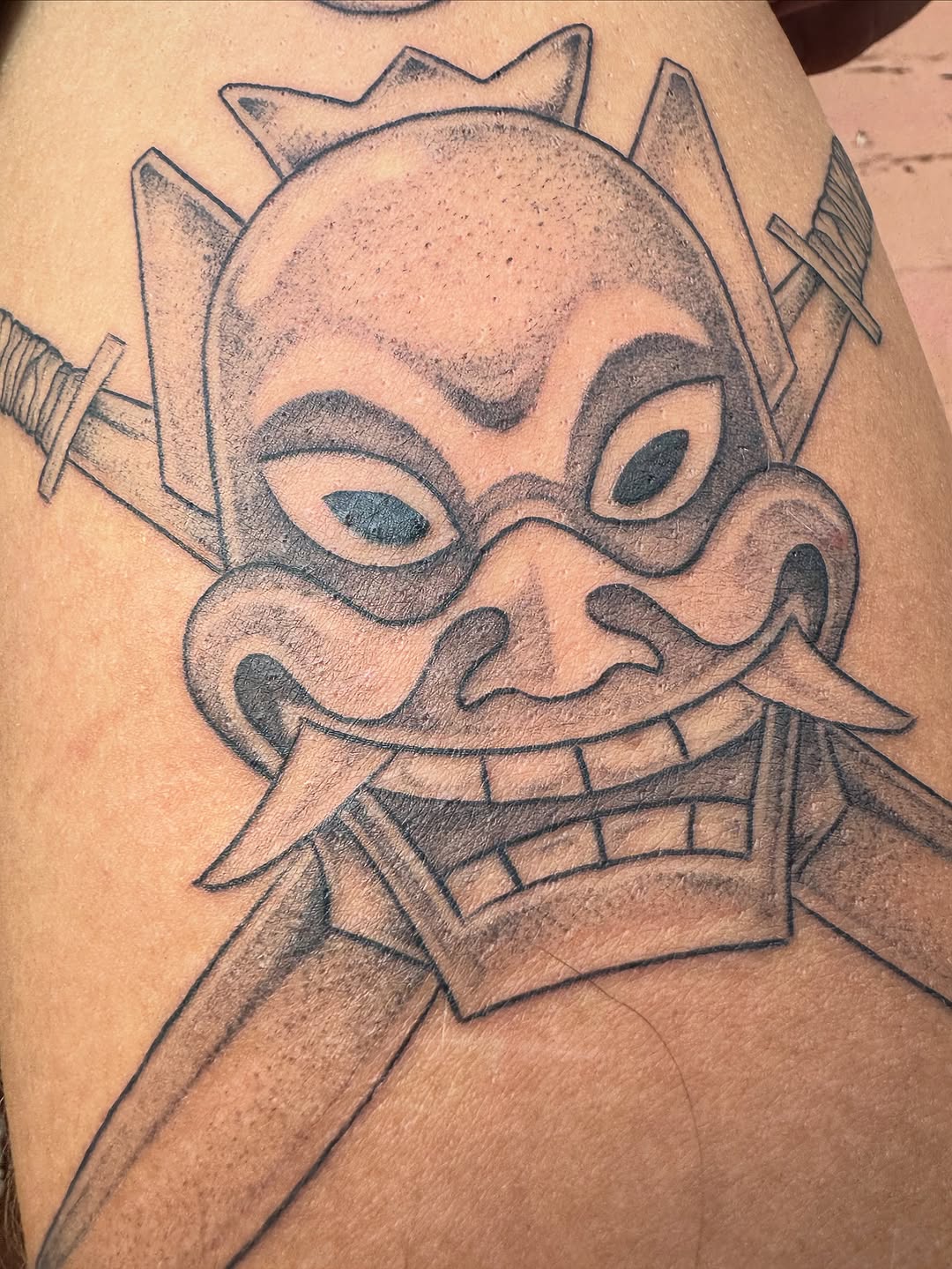 Tattoo by @tattooshananigans — black_and_grey, anime
