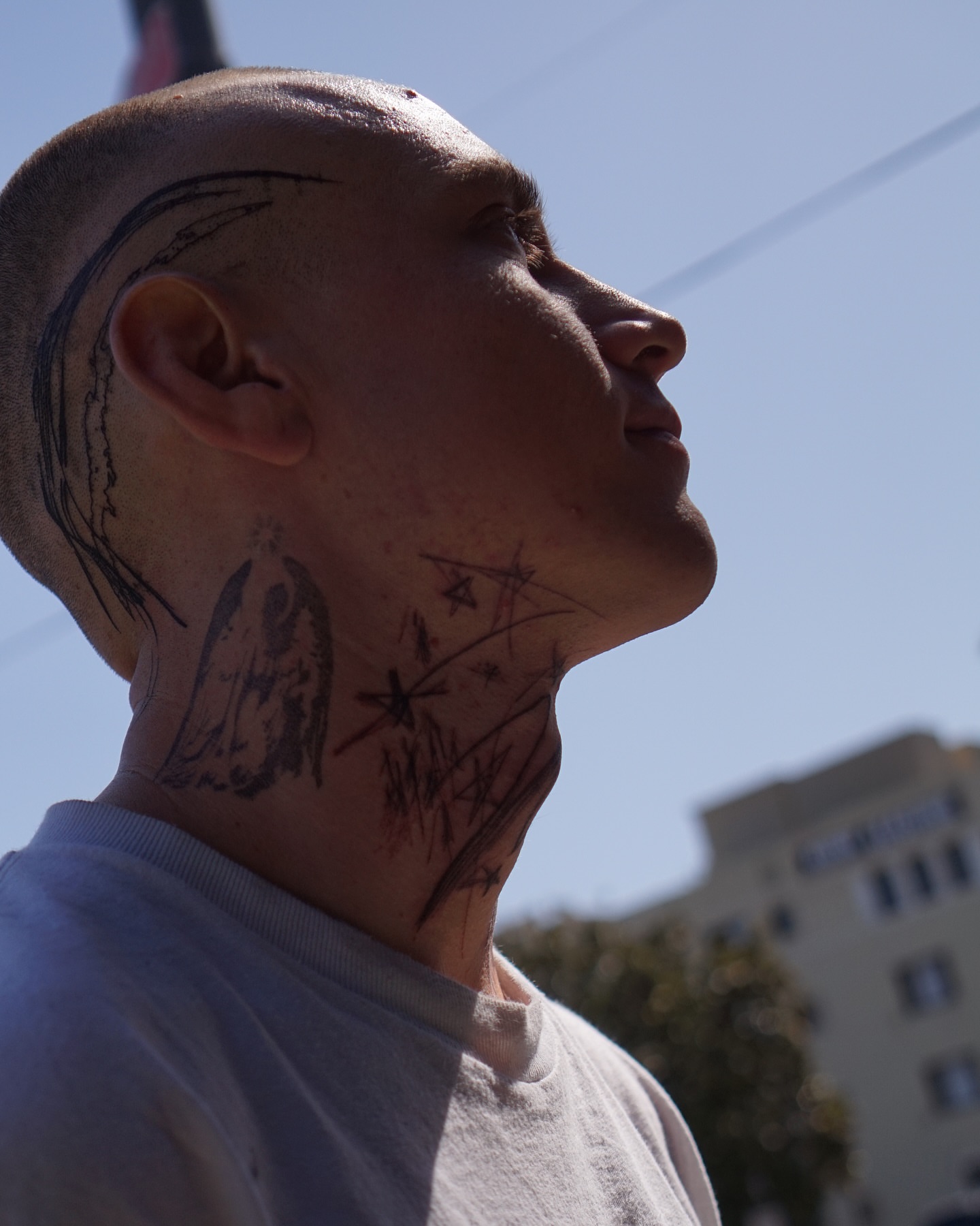 Abstract design dotwork tattoo on the neck by Young one 영원