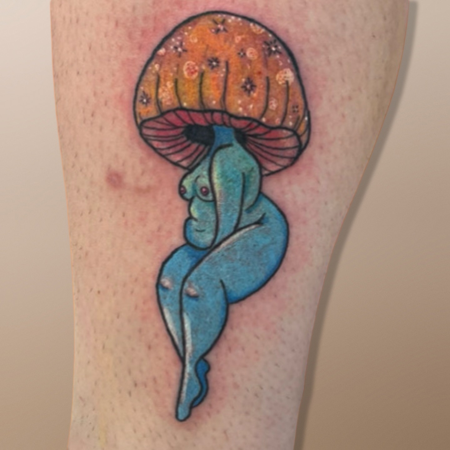 Tattoo by @honeybri.tattoo — watercolor, surrealism