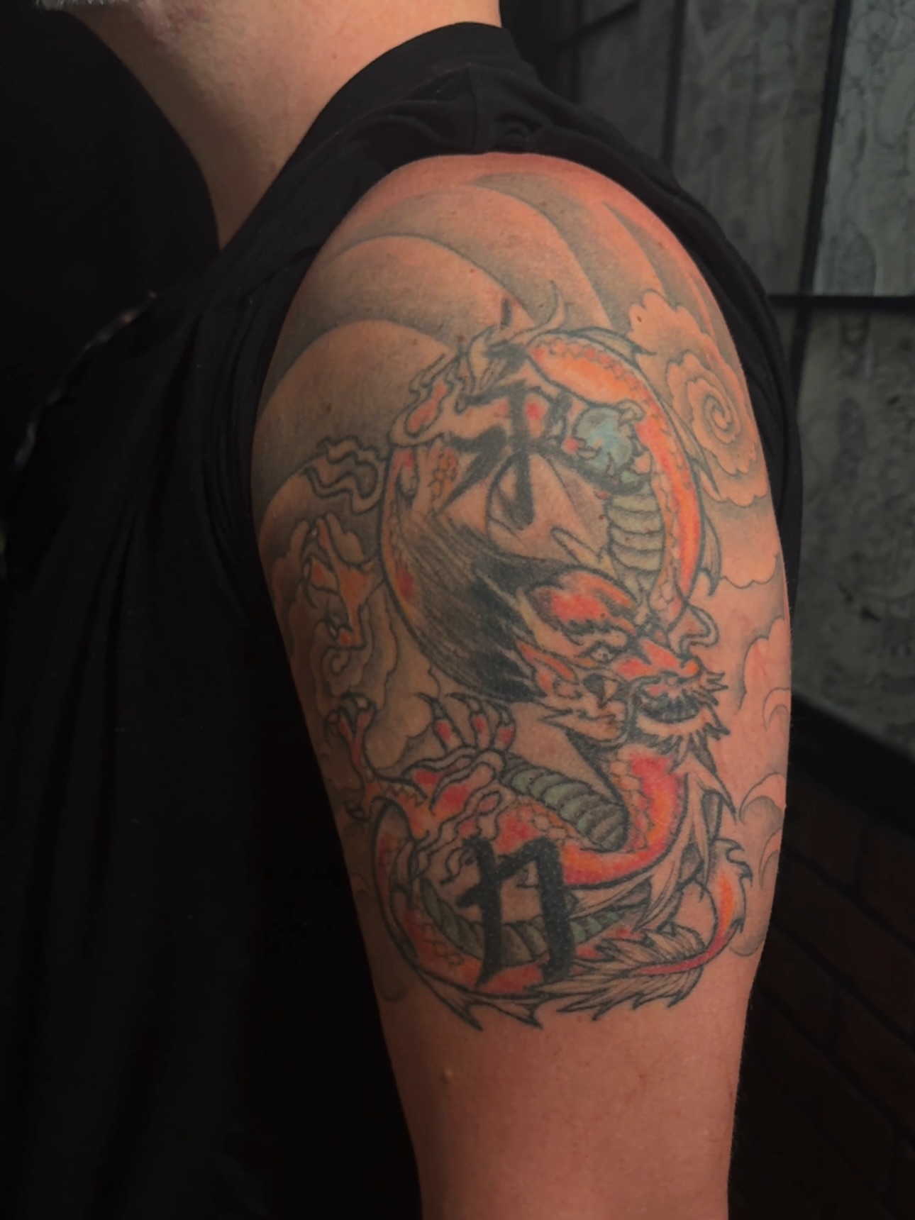 Dragon japanese irezumi tattoo on the shoulder by Las Vegas Japanese Tattoo Artist, Las Vegas, Nevada
