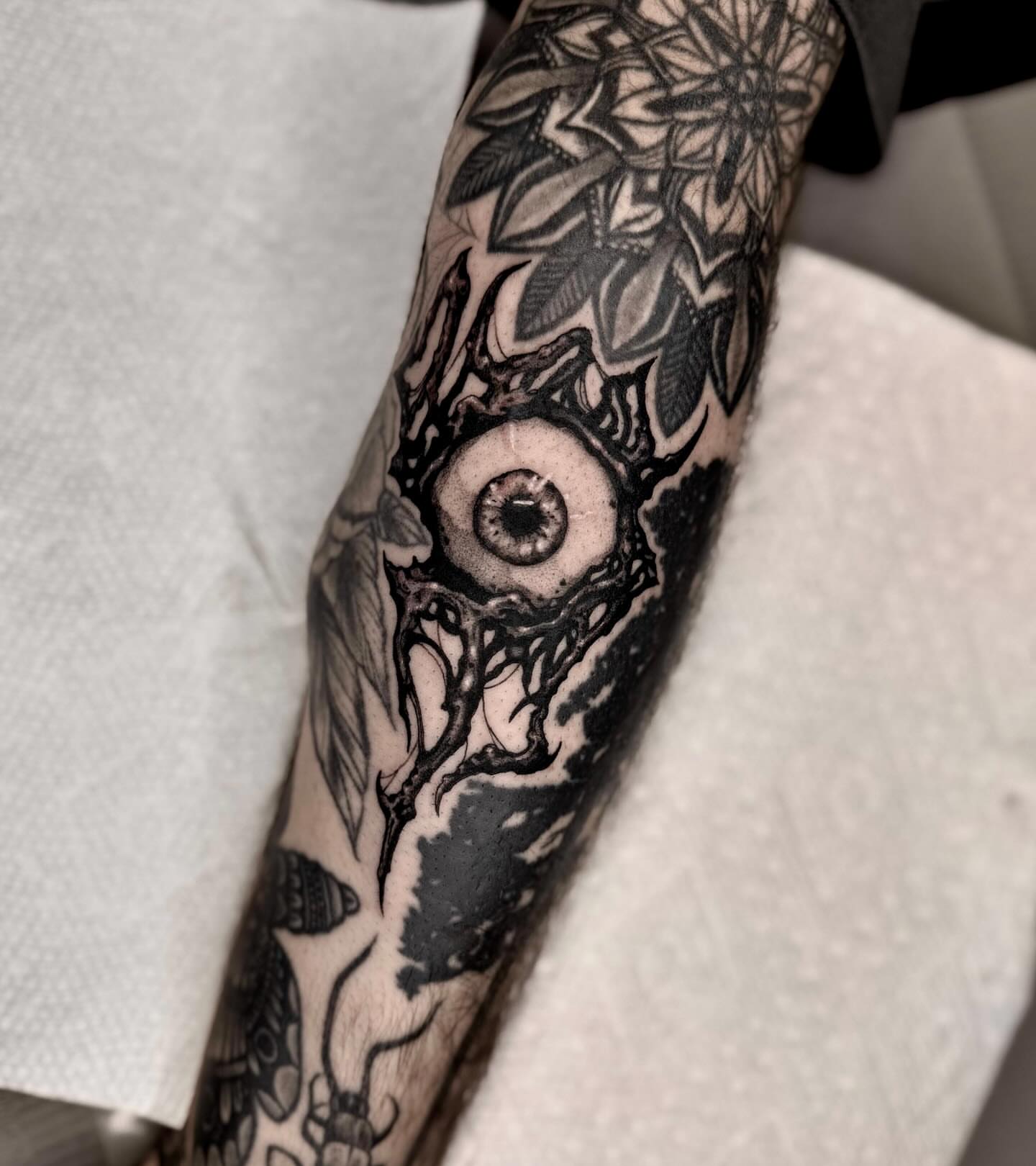 Tattoo by @korztattoo โ dotwork, black_and_grey