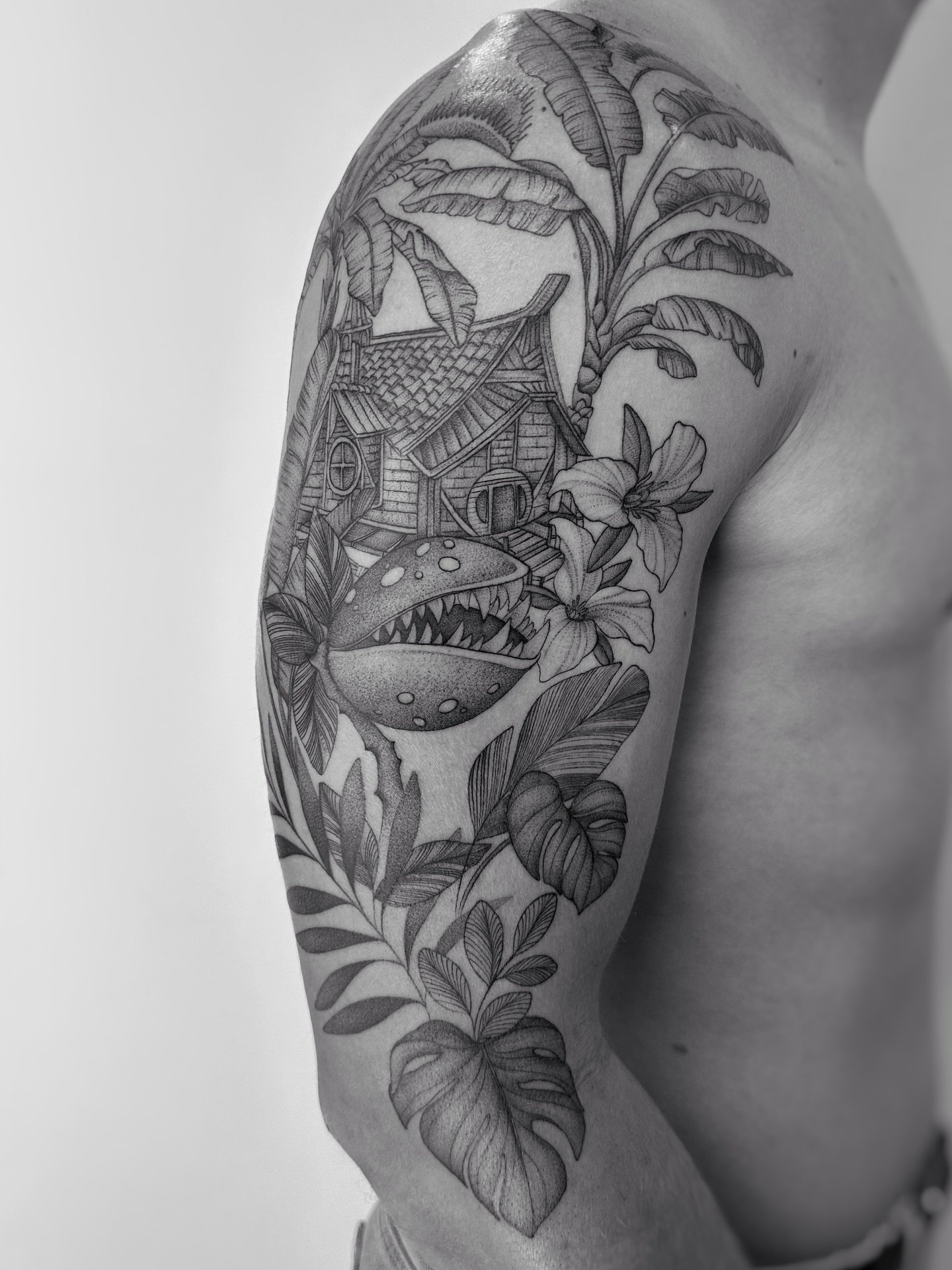 Tattoo by @art.byjaclyn — black_and_grey, dotwork