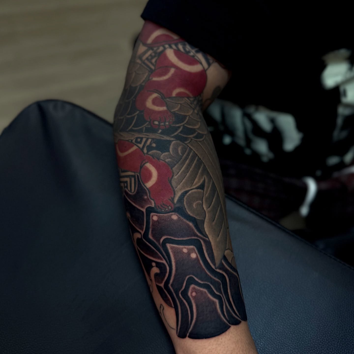 Floral design japanese irezumi tattoo on the forearm by Anh Nguyen