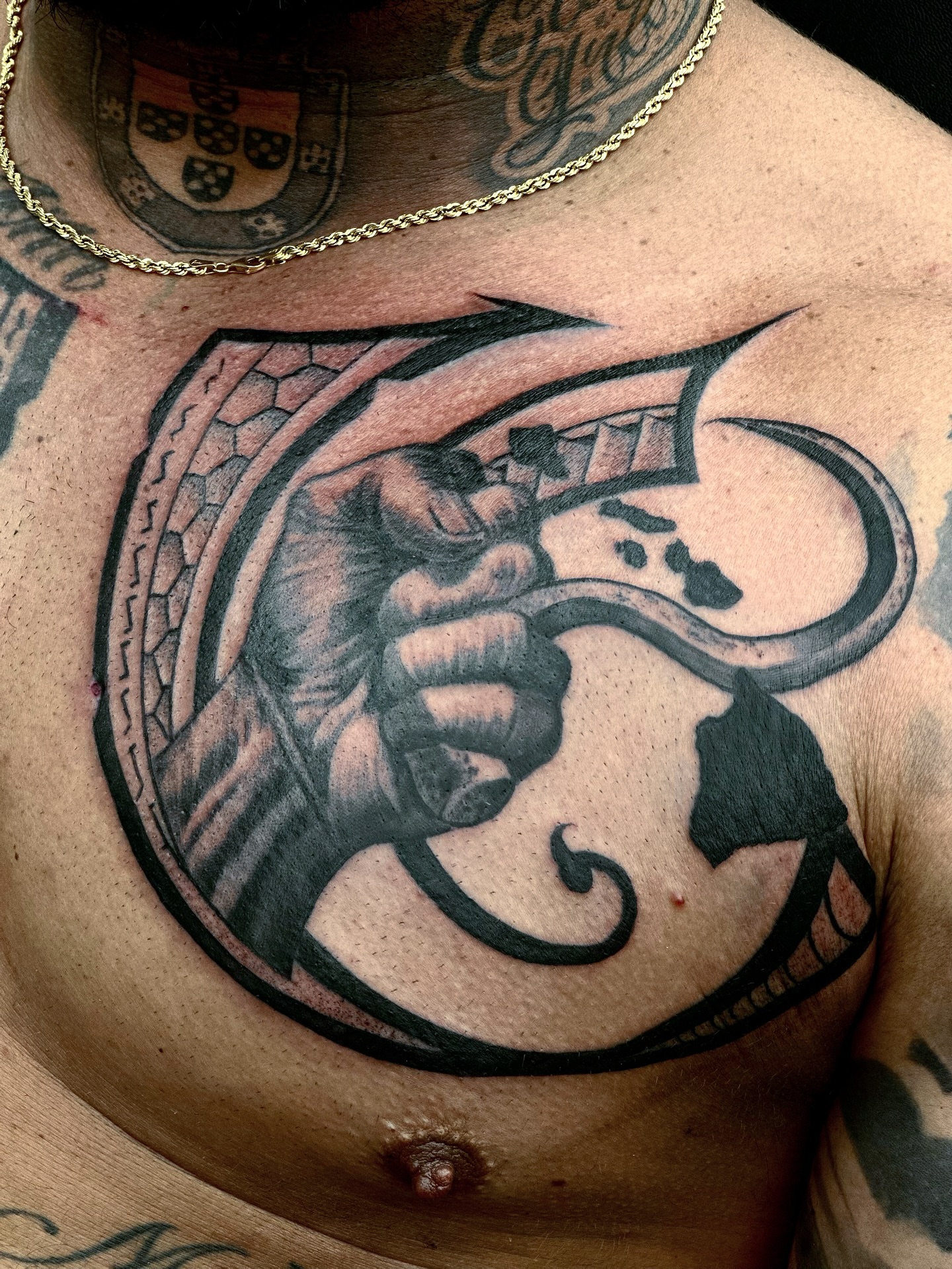 Tattoo by @tat2one — black_and_grey