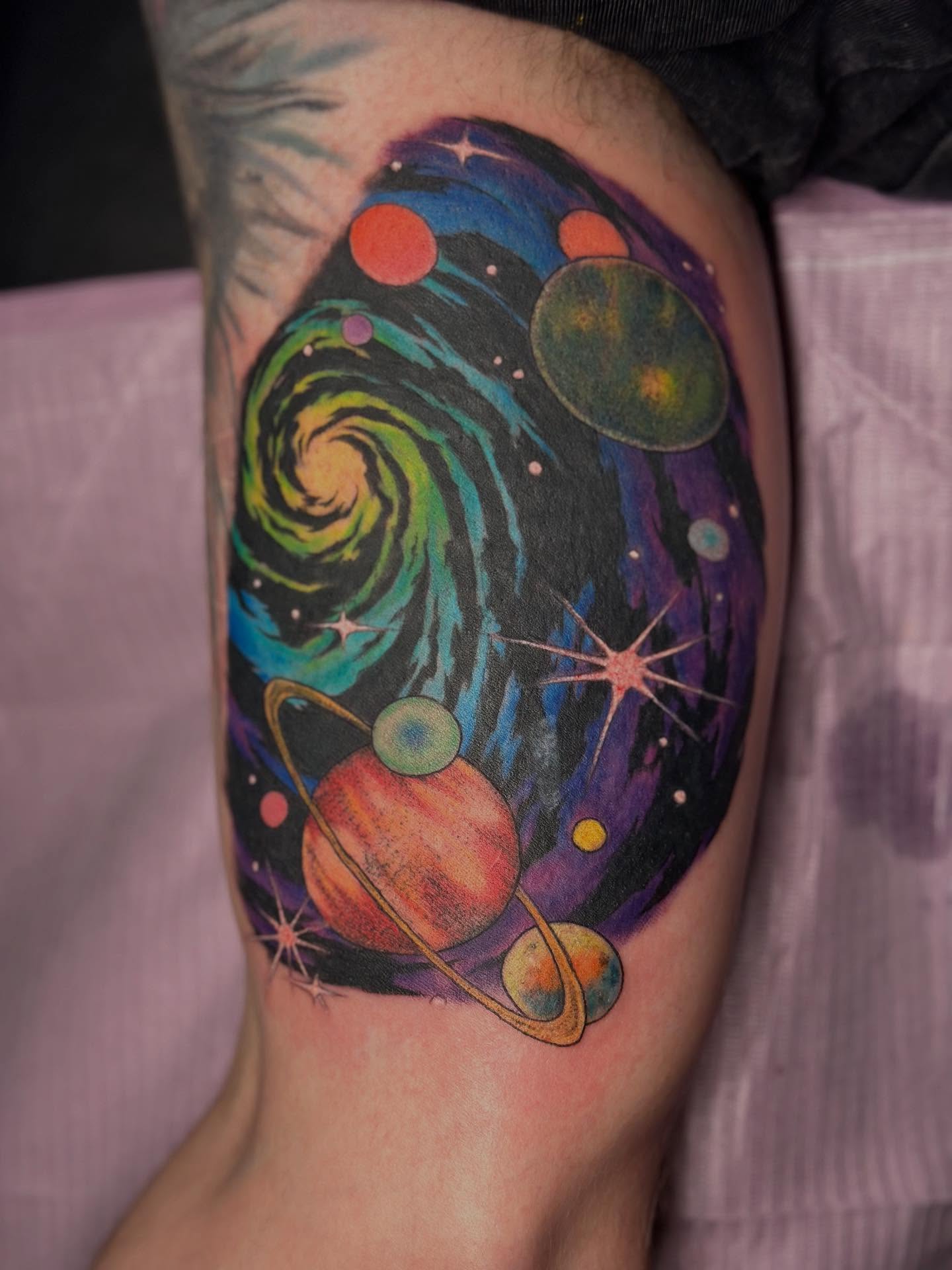 Tattoo by @cheech.tattoos — dotwork, surrealism