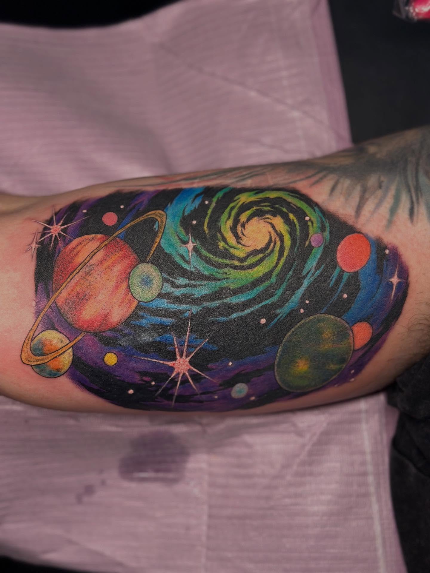 Tattoo by @cheech.tattoos — dotwork, realism