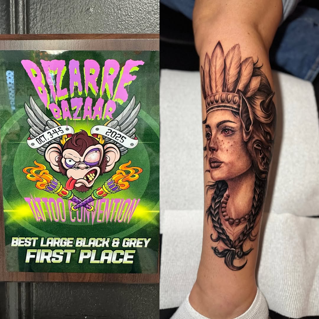 Tattoo work at Bizarre Bazaar Tattoo Convention 2026