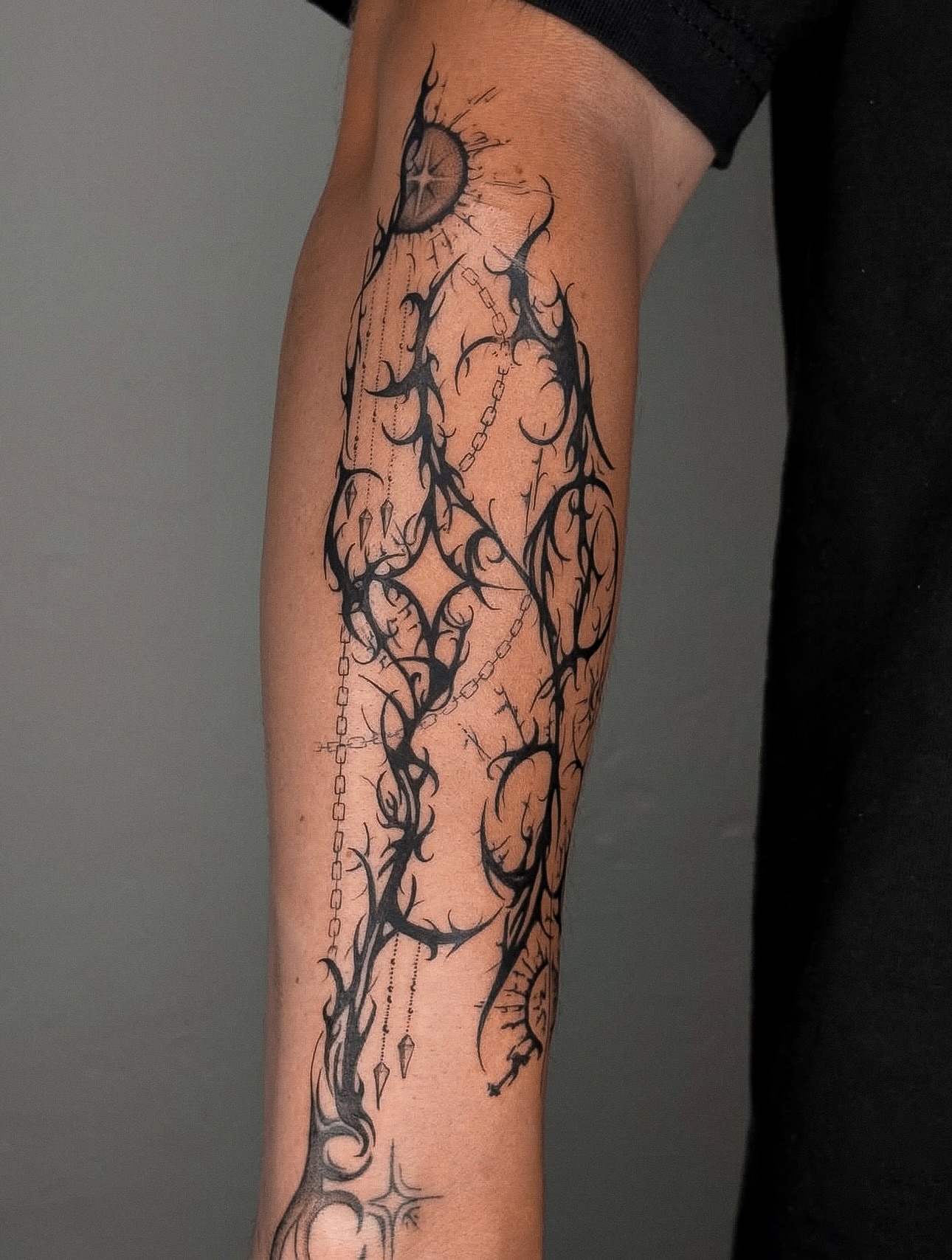 Tattoo by @dogtoothtattoos — black_and_grey, tribal