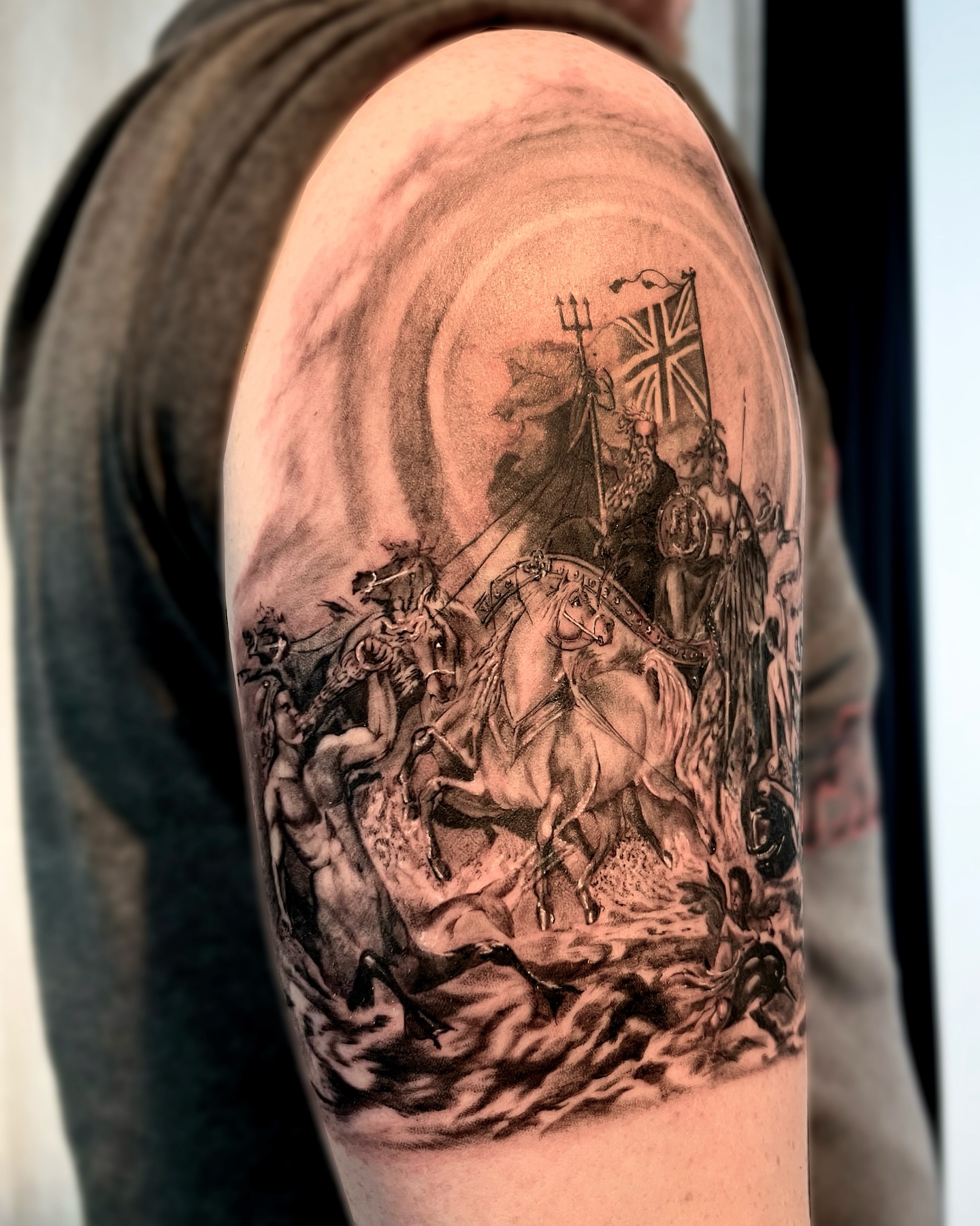 Tattoo by @kallo_tt — black_and_grey, realism