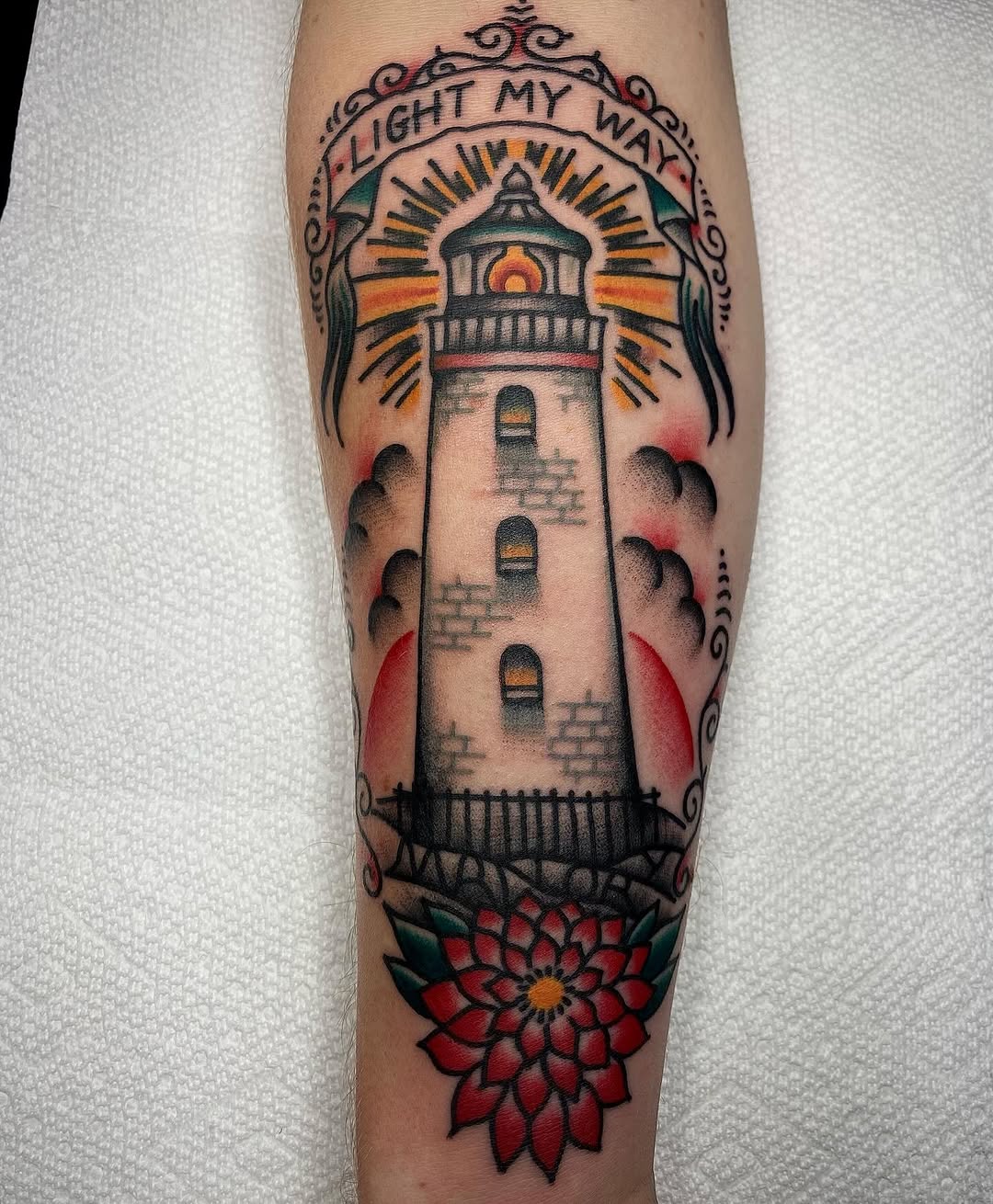 Tattoo by @snakedaggerose — american_traditional, lettering_script