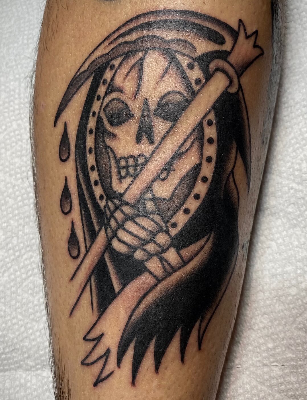 Tattoo by @snakedaggerose — american_traditional, black_and_grey